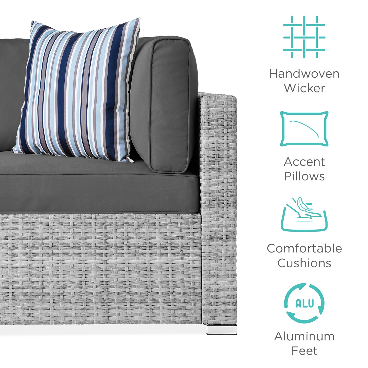 Best Choice Products 7-Piece Outdoor Modular Patio Conversation Furniture, Wicker Sectional Set
