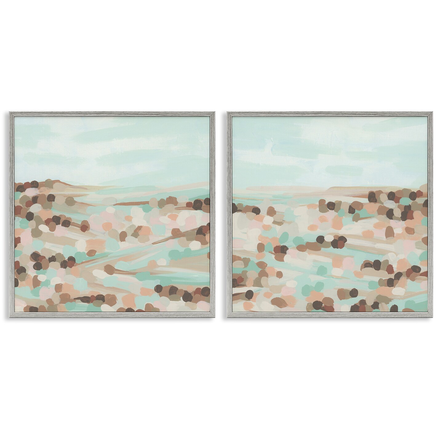 Stupell Industries Mint Pastel Abstract Vista 2 pc Framed Giclee Wall Art Set Design by June Erica Vess