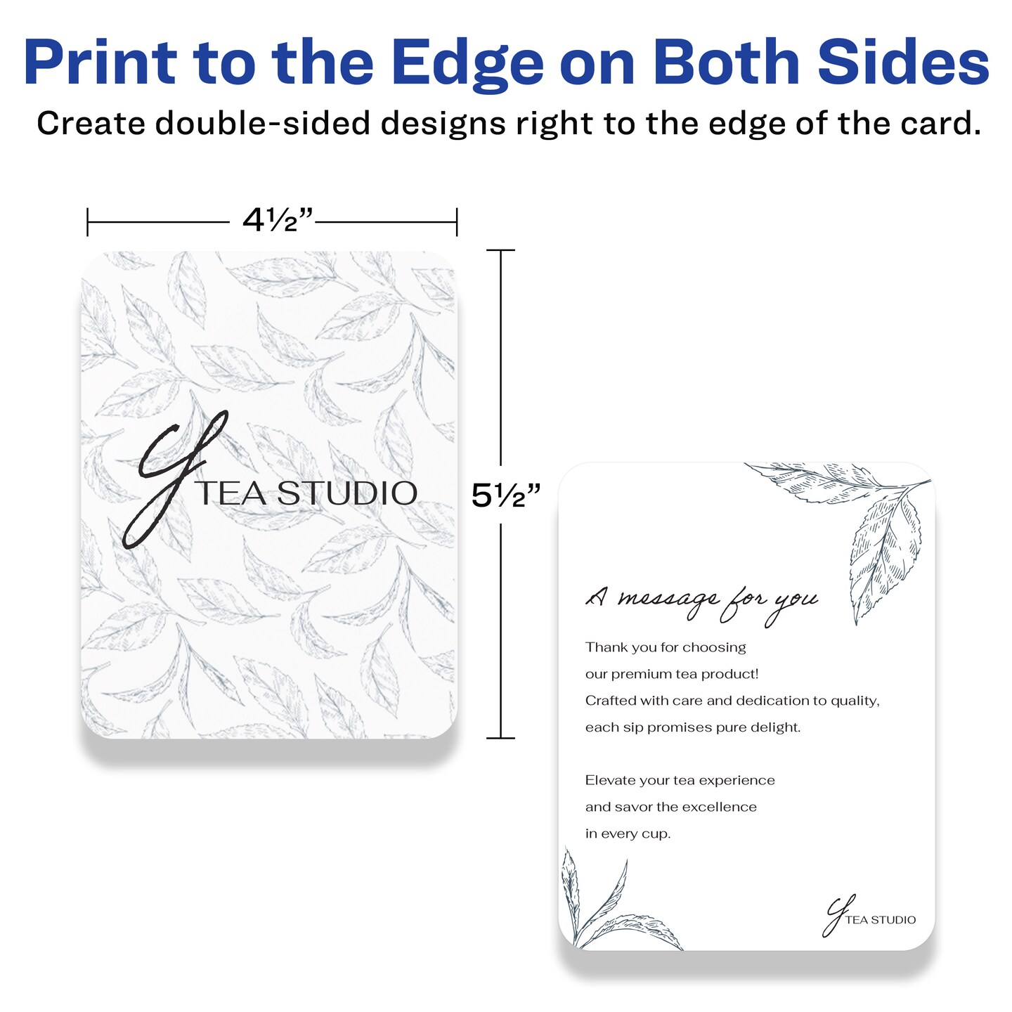 Avery Printable Matte White Corner Cards with Sure, 4.25&#x22; x 5.5&#x22; Rectangle Rounded Corne