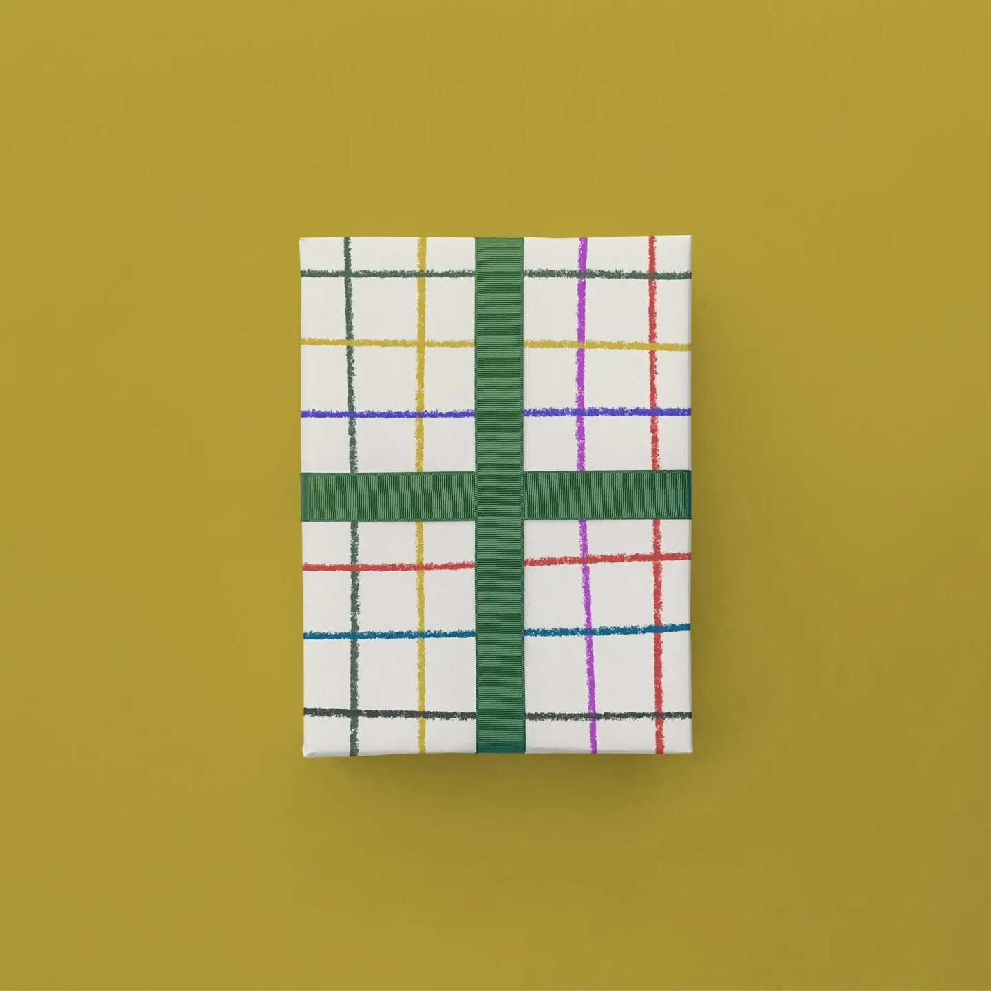 Colorful Crayon Grid Gift Wrap Paper