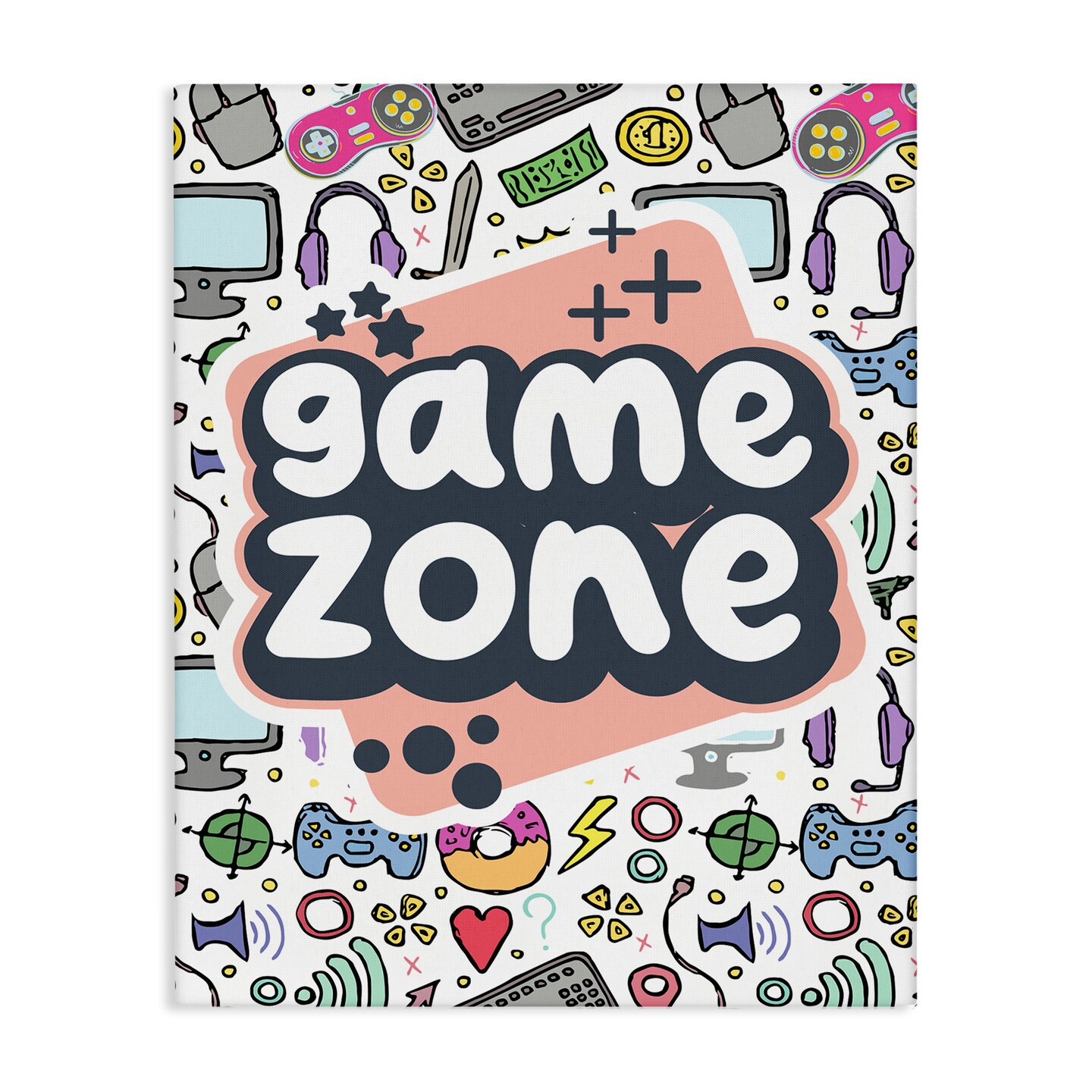 Stupell Industries Peach Game Zone Canvas Wall Art Design by Jesse Keith