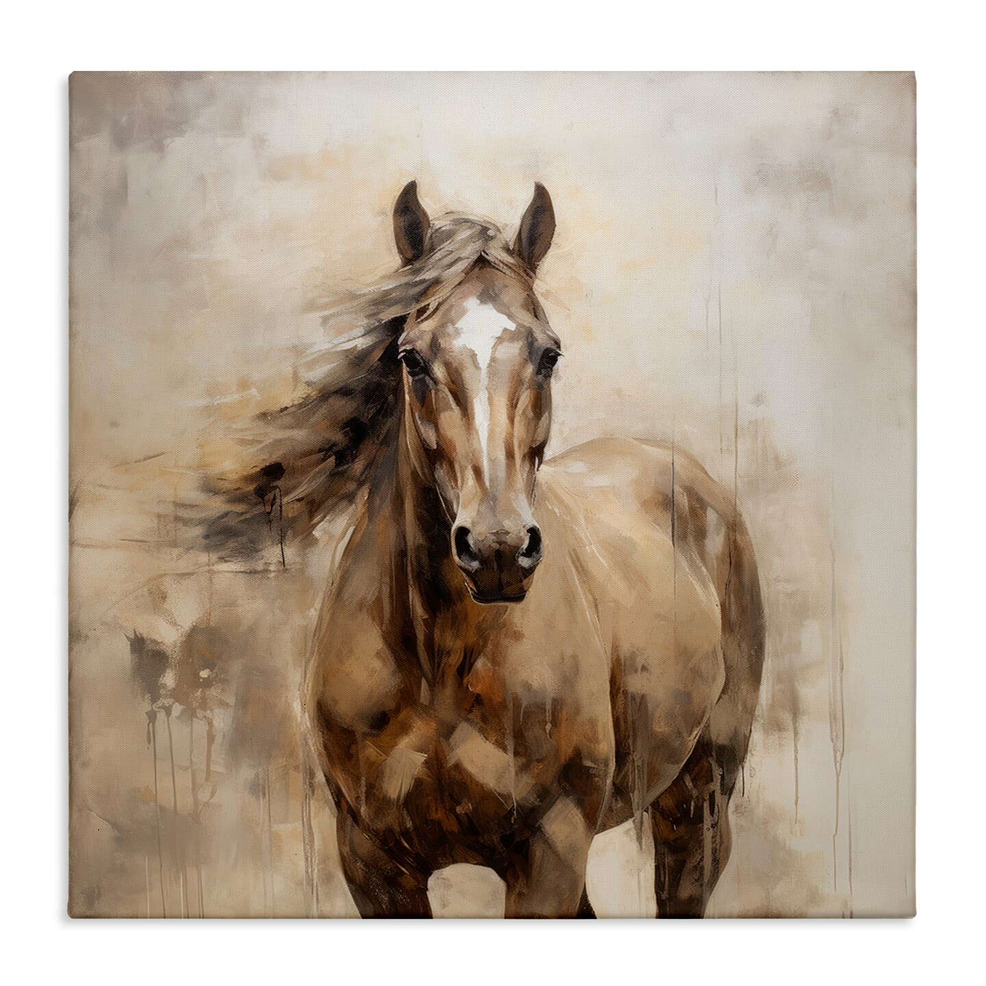 Stupell Industries Horse with Modern Drip Canvas Wall Art Design by PI Creative Art