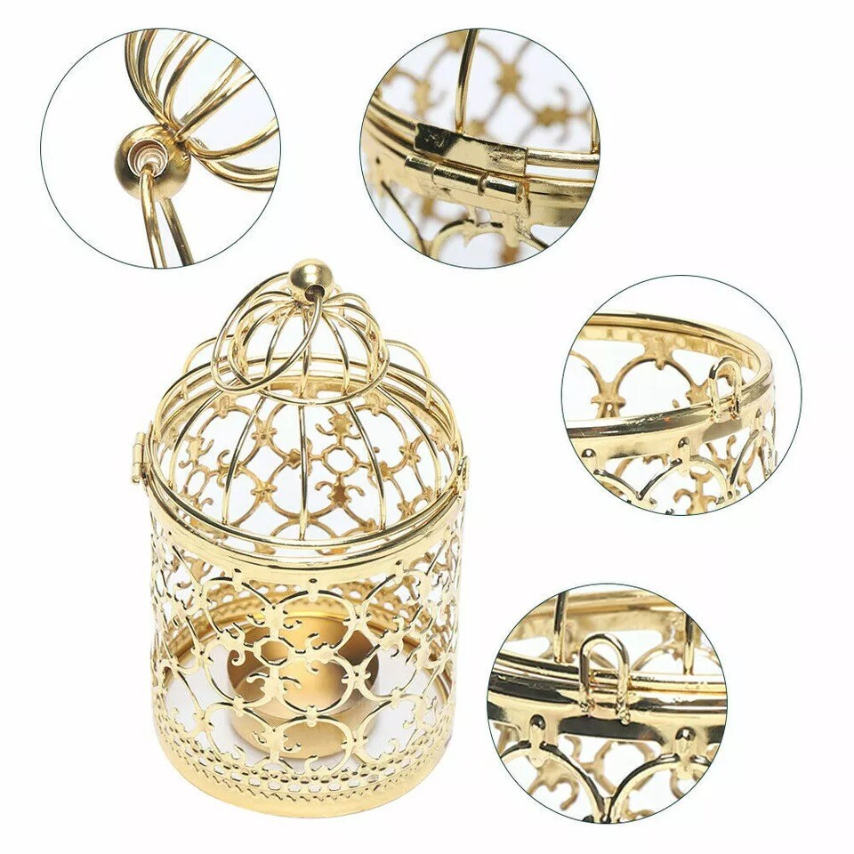 Vintage Metal Tealight Hanging Birdcage Lantern Candle Holder Home Decoration