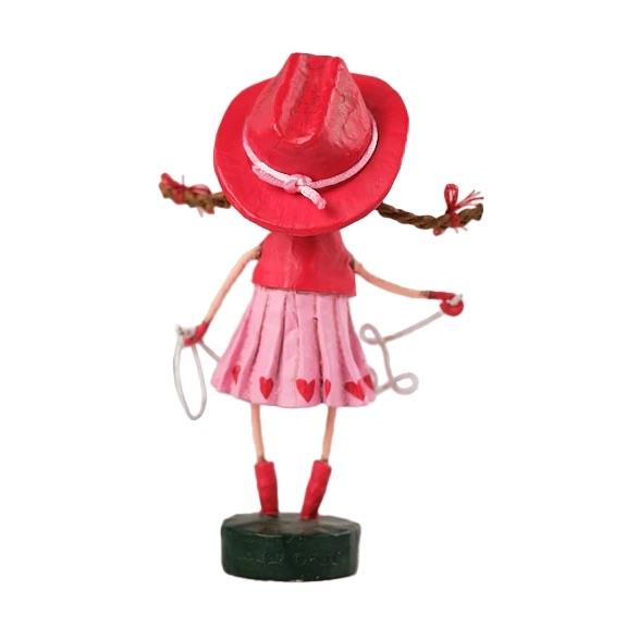 Lori Mitchell Valentine's Day Decor Lassoed by Love Cowgirl Figurine for Tabletop