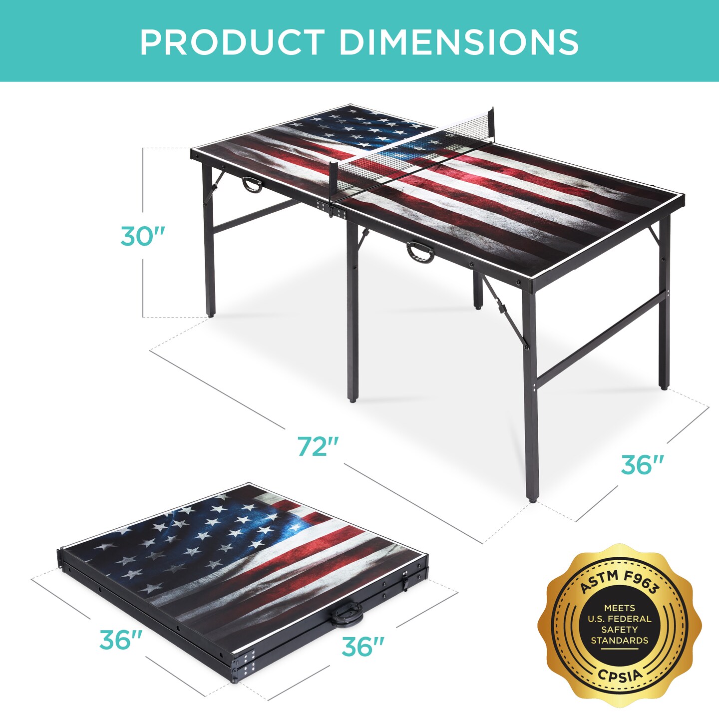 Best Choice Products 6x3ft Portable Ping Pong Table Game Set, Folding Table Tennis w/ 2 Paddles, Balls