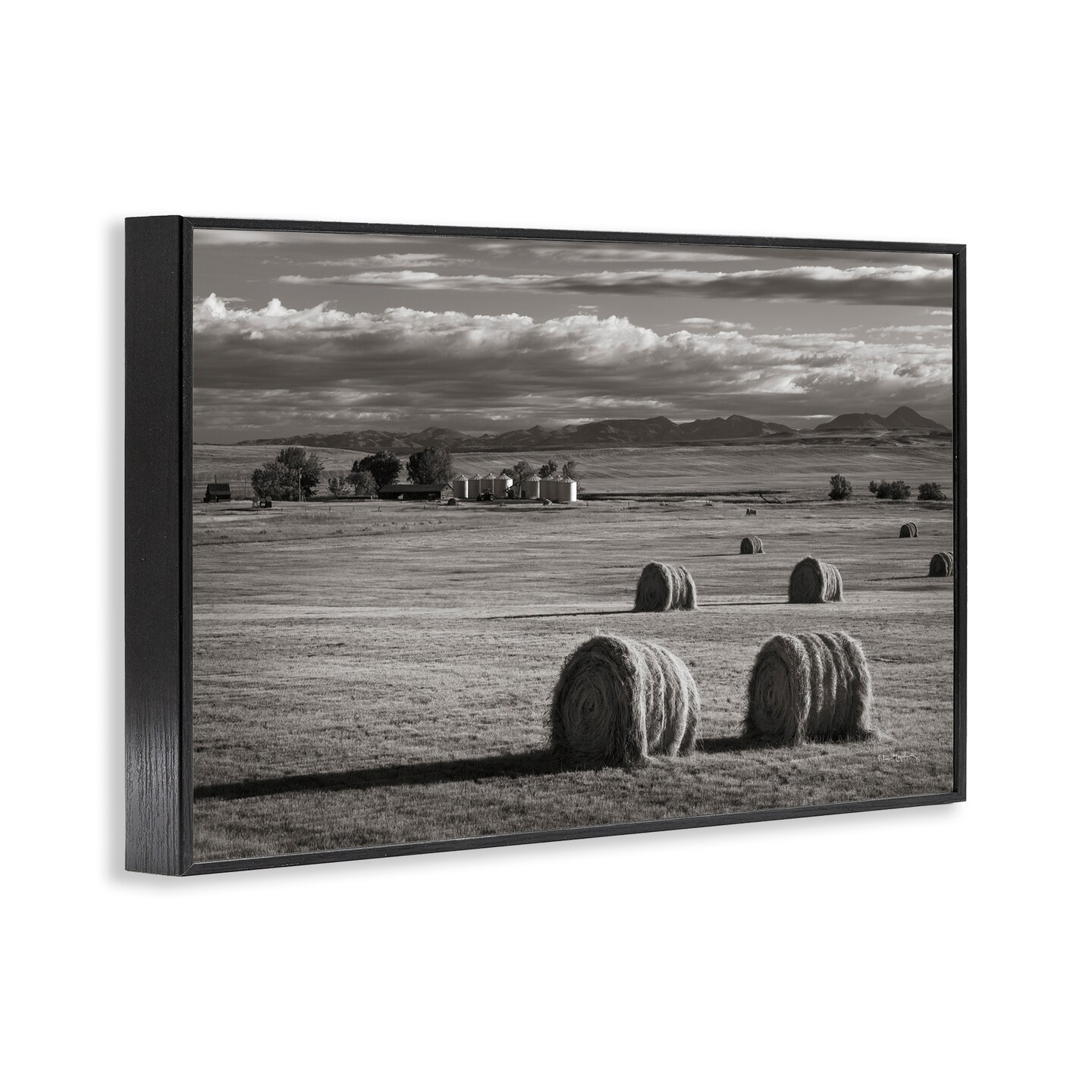 Stupell Industries Montana Hay Bales Framed Giclee Wall Art Design by Alan Majchrowicz