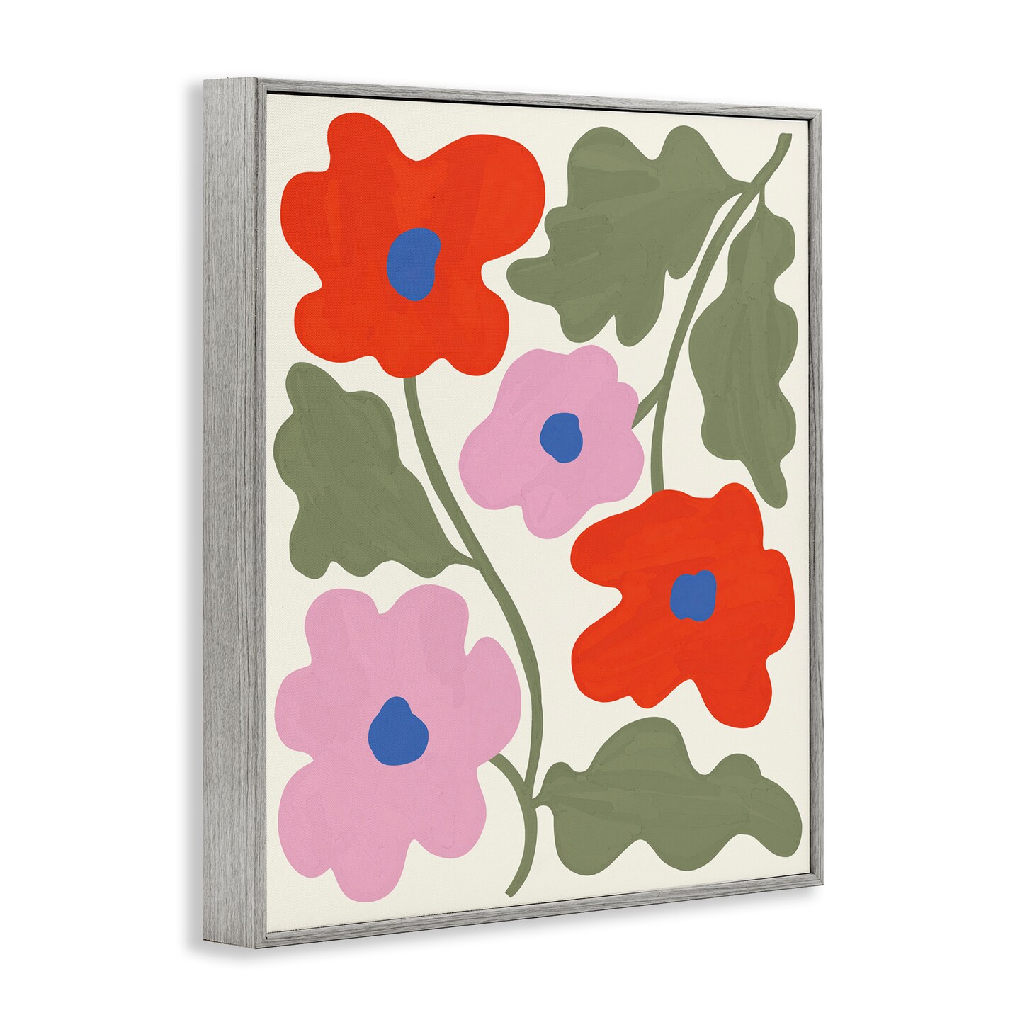 Stupell Industries Red & Pink Bold Flowers Framed Giclee Wall Art Design by Aralma