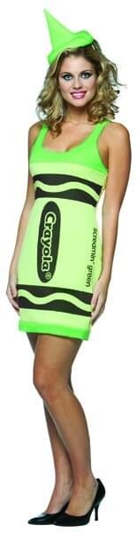 Screamin&#x27; Green Crayola Crayon Tank Dress Costume Adult