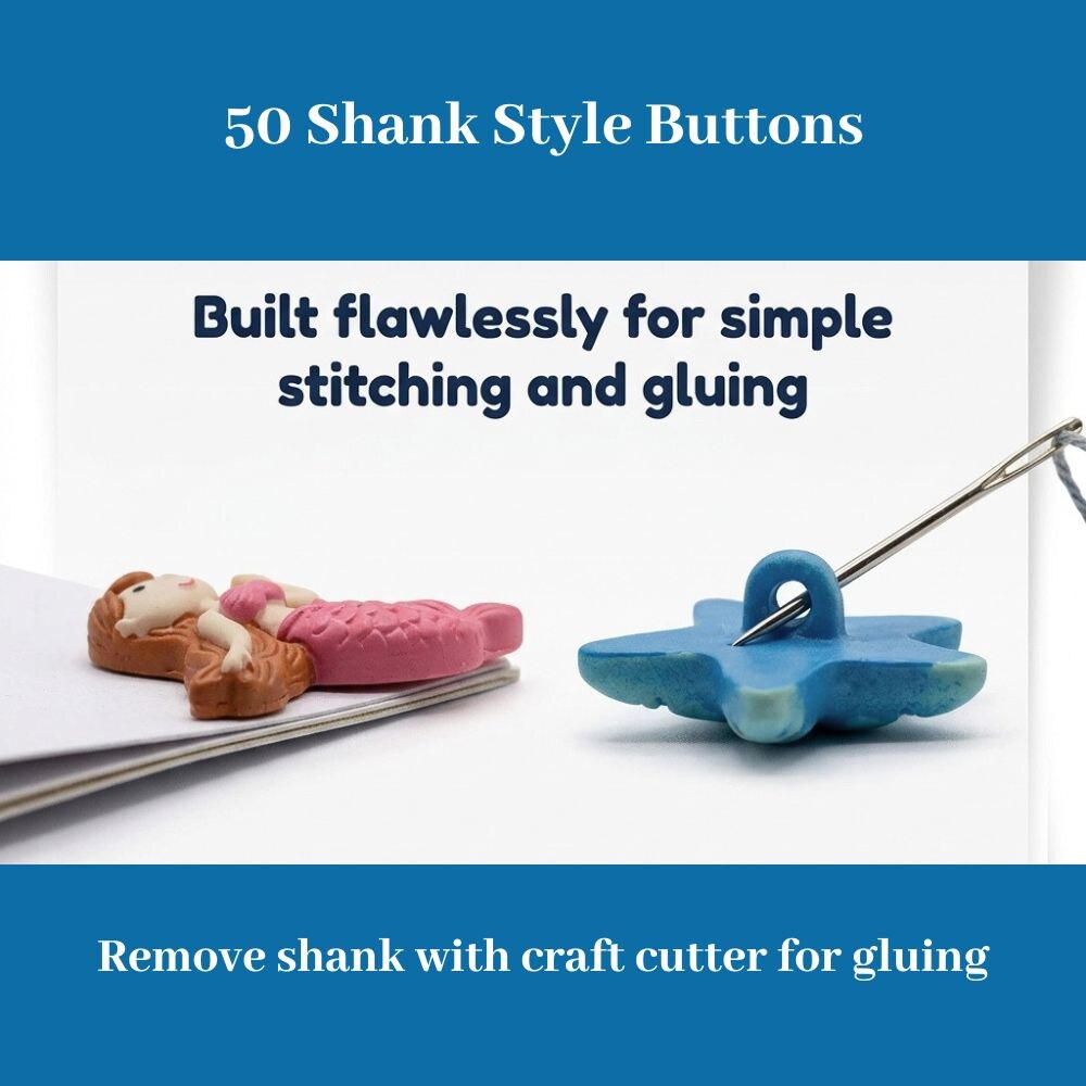 Buttons Galore Under the Sea Assortment Button Super Value Pack for DIY Craft and Sewing Projects - 50 Buttons