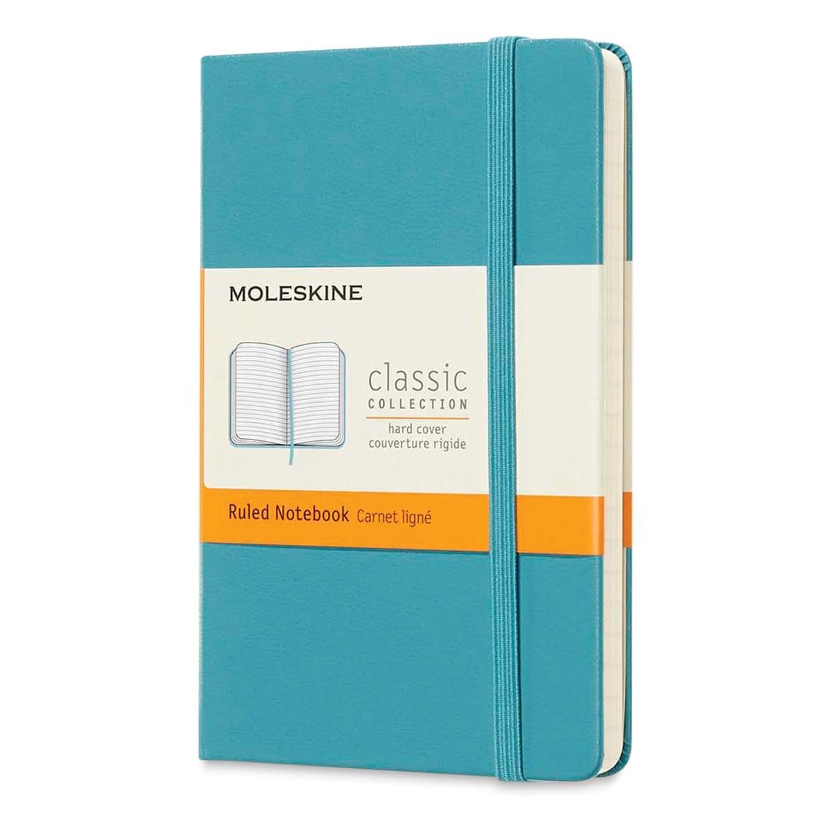 Moleskine Classic Hardcover Notebook - Reef Blue, Ruled, 5-1/2" x 3-1/2"