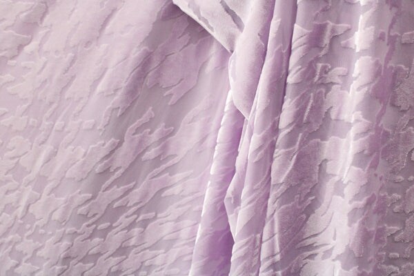 1 Yard Lilac Abstract Zebra Print 4-Way Stretch Burnout Velvet Fabric