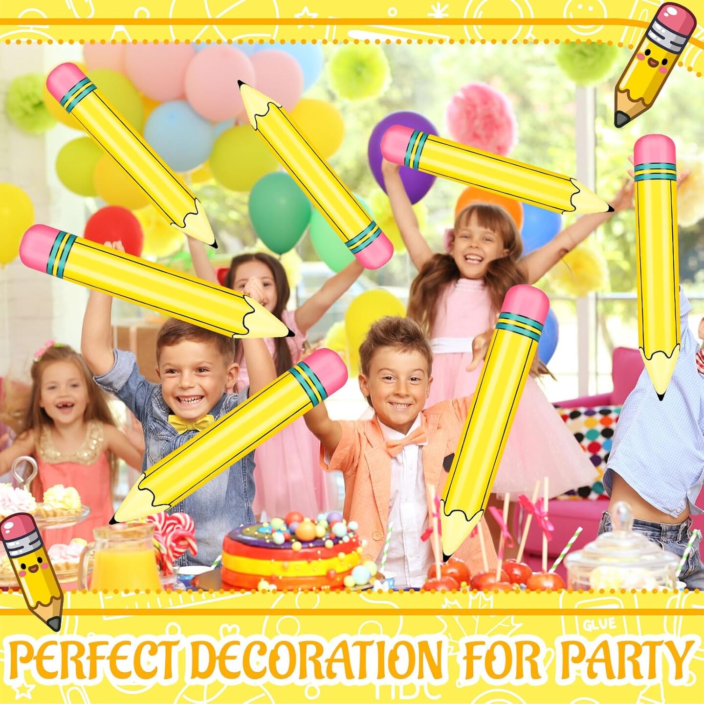 3 Pcs 27 Inch Giant Large Inflatable Pencil Back to School