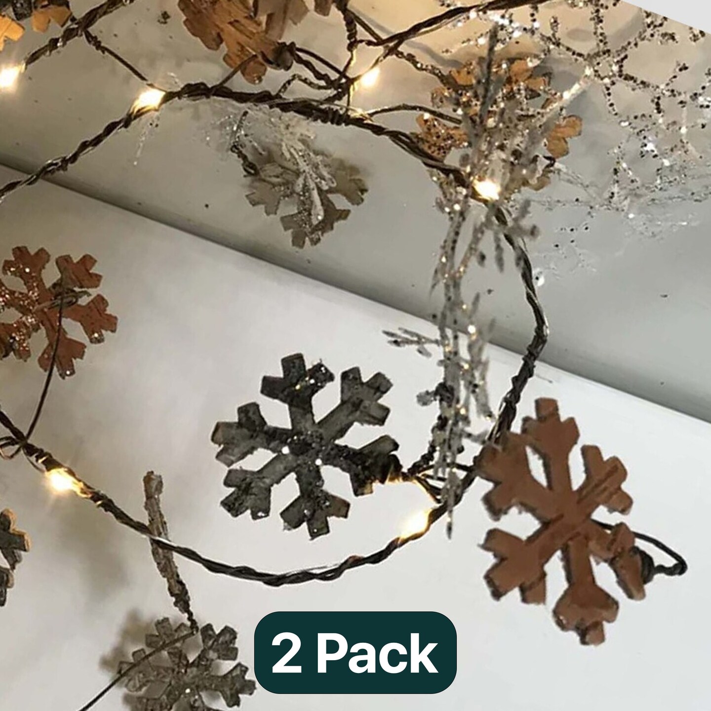 Decorative Green Leaf Fairy Lights with 96 LEDs for Indoor &#x26; Outdoor Use