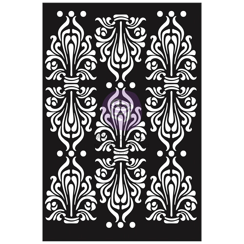 Finnabair Stencils - Manor House - 1 piece, 6&#x22;x9&#x22;- Laser cut on 16 mil Mylar plastic 