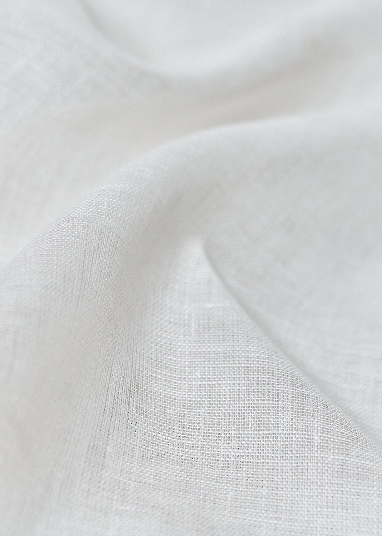 1 Yard Snow White Pure Linen Gauze Fabric Softened Lightweight 56 Inches Wide