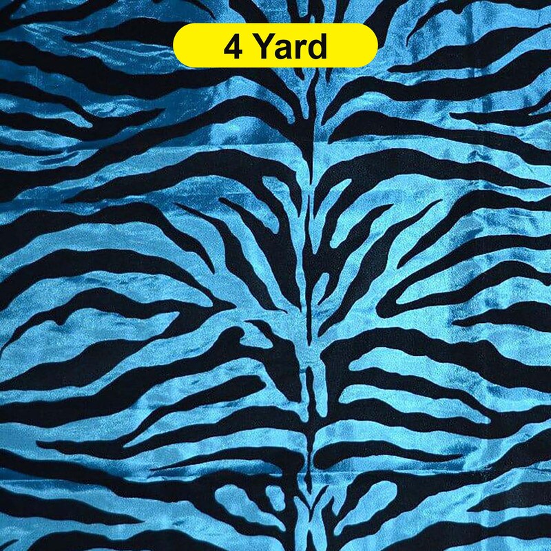 60" Wide Zebra Flocking Velvet Taffeta Fabric for Curtains, Apparel, Decor