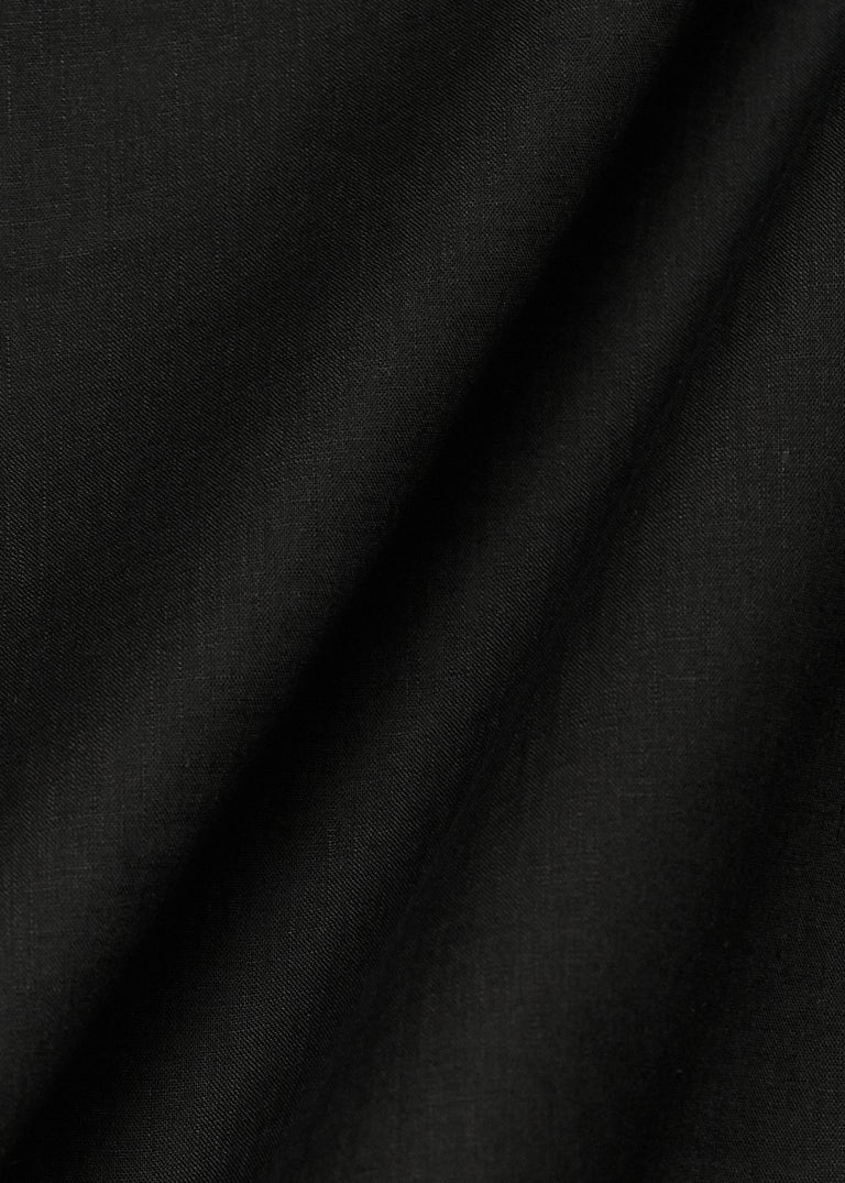 1 Yard Lightweight Black Linen Fabric Flat Solid 58 Inches Wide for Apparel and Crafts