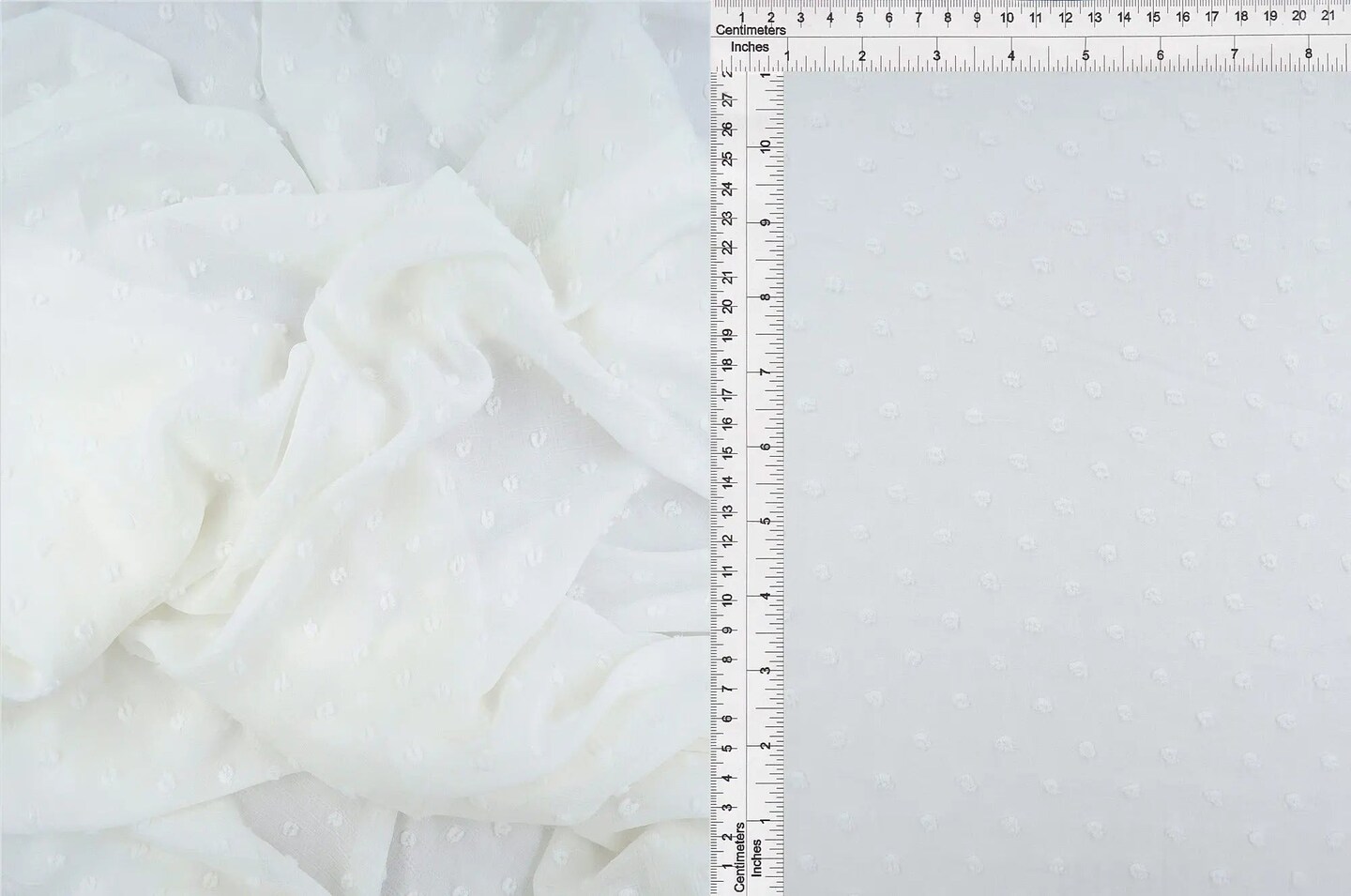 Sheer Waffle Swiss Dot Chiffon 1 Yard Soft Textured Woven Fabric, 59/60" Width