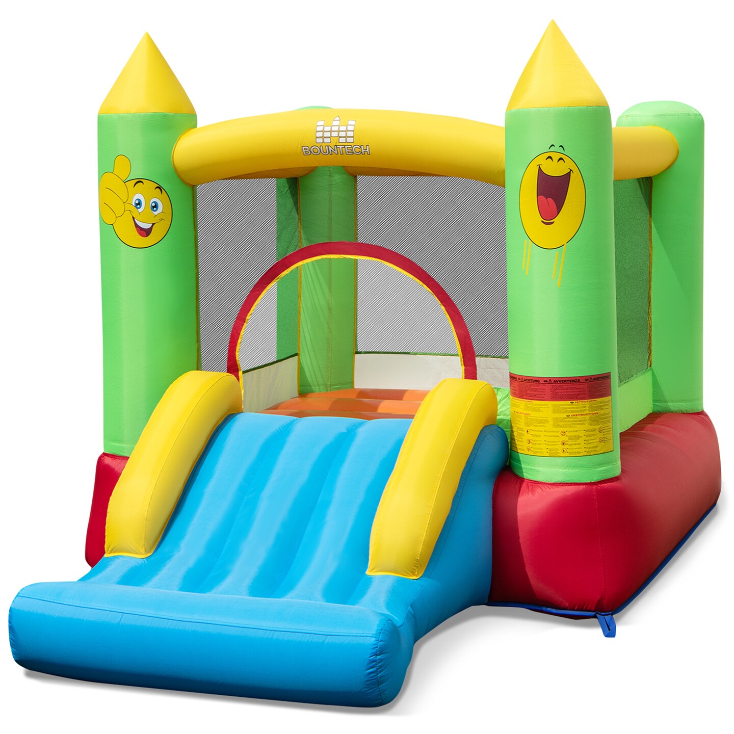 3-in-1 Inflatable Bounce House for Kids with Slide Jumping Area and Basketball Hoop for Indoor and Outdoor