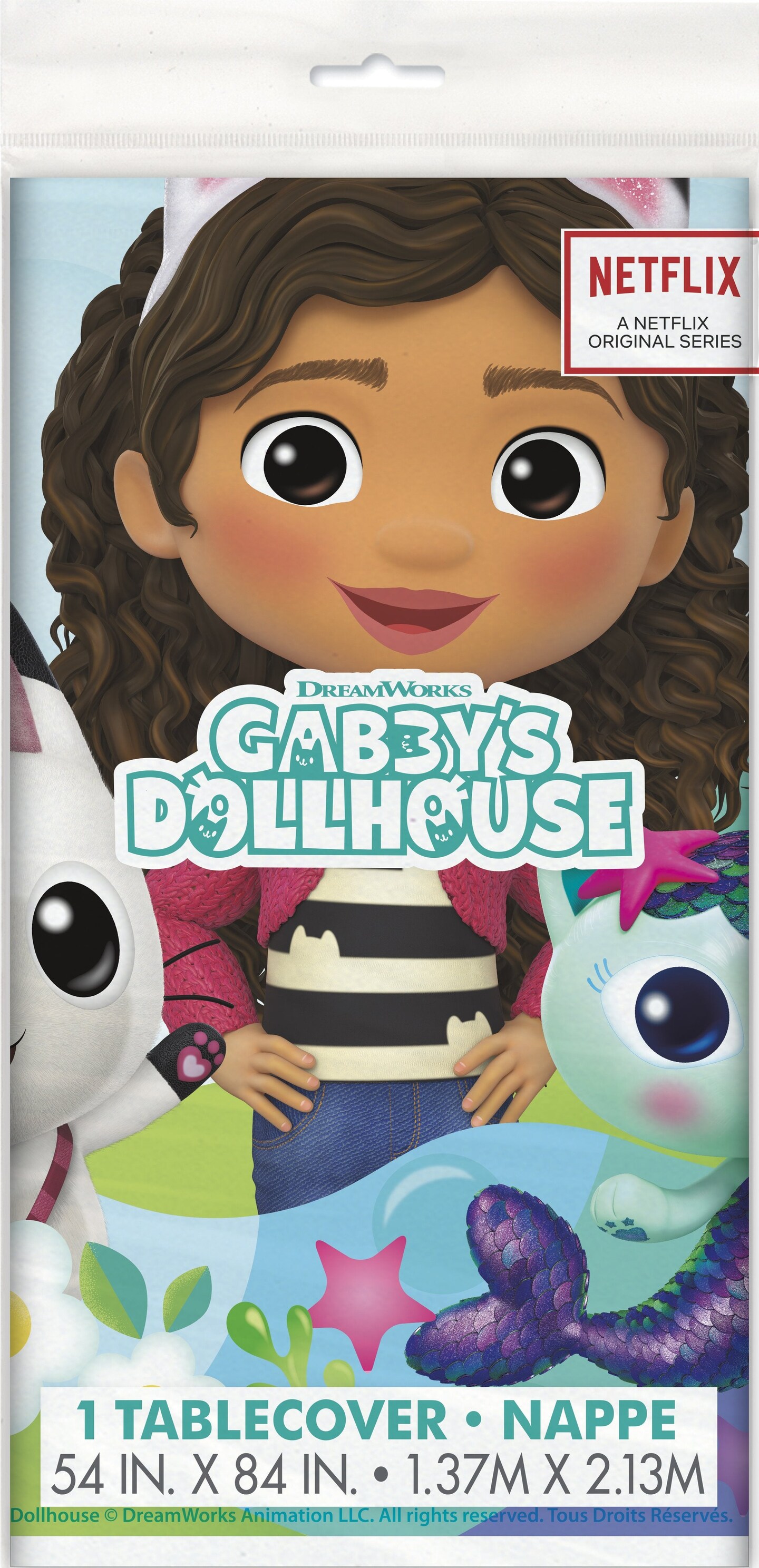 Gabby&#x27;s Dollhouse Rectangular Plastic Table Cover - 54&#x22; x 84&#x22;