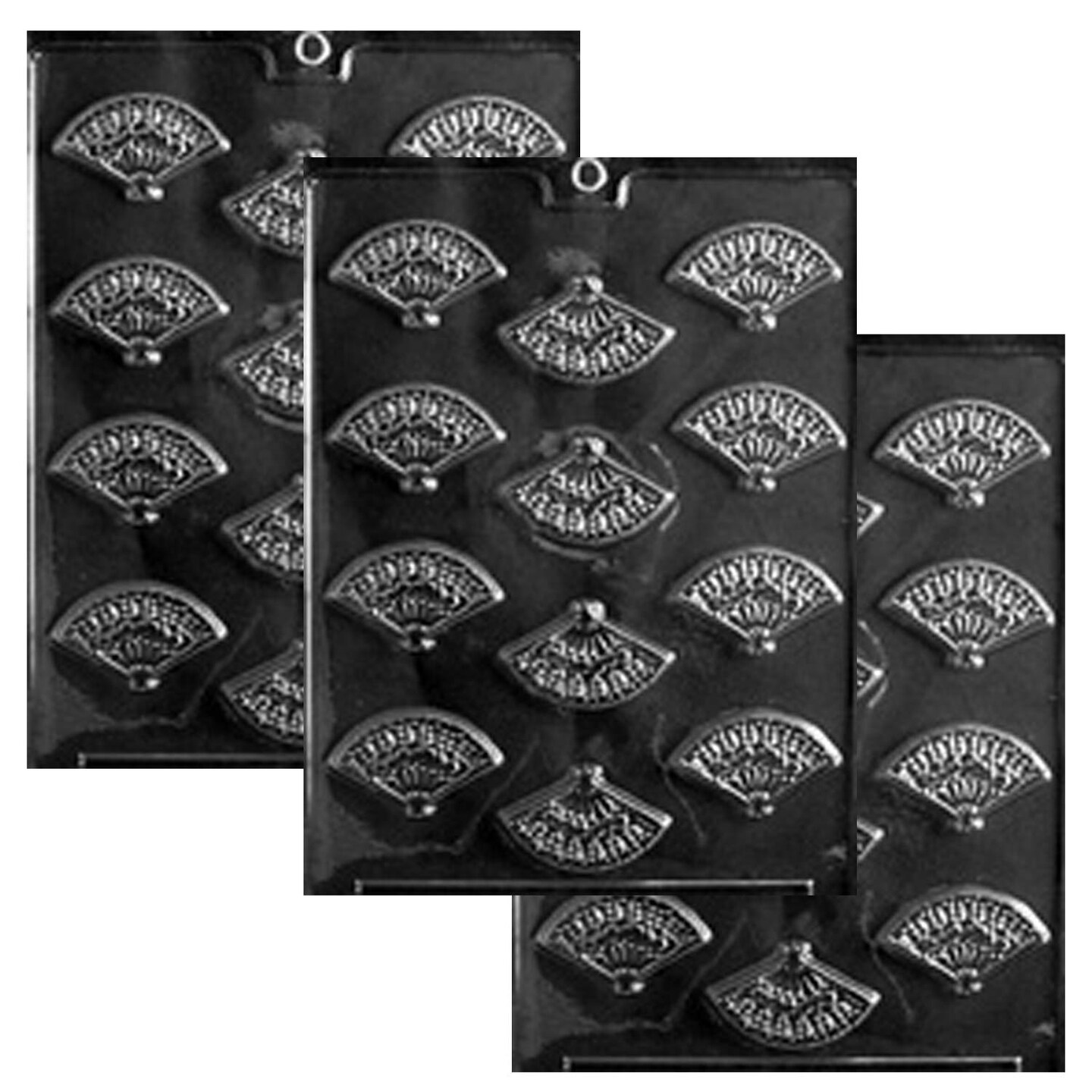 Small Decorative Fans Chocolate Mold for Elegant Treats