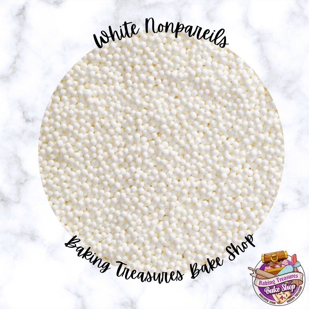 White Nonpareils Sprinkles