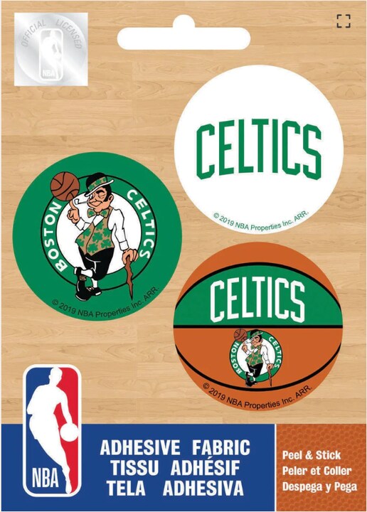 Licensed NBA Boston Celtics 1.5&#x22; Badge Pack Adhesive Fabric Badge