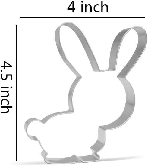 8 Piece Large Easter Cookie Cutter Set - Bunny, Rabbit, Easter Egg, Chick, Flower, Carrot - Stainless Steel