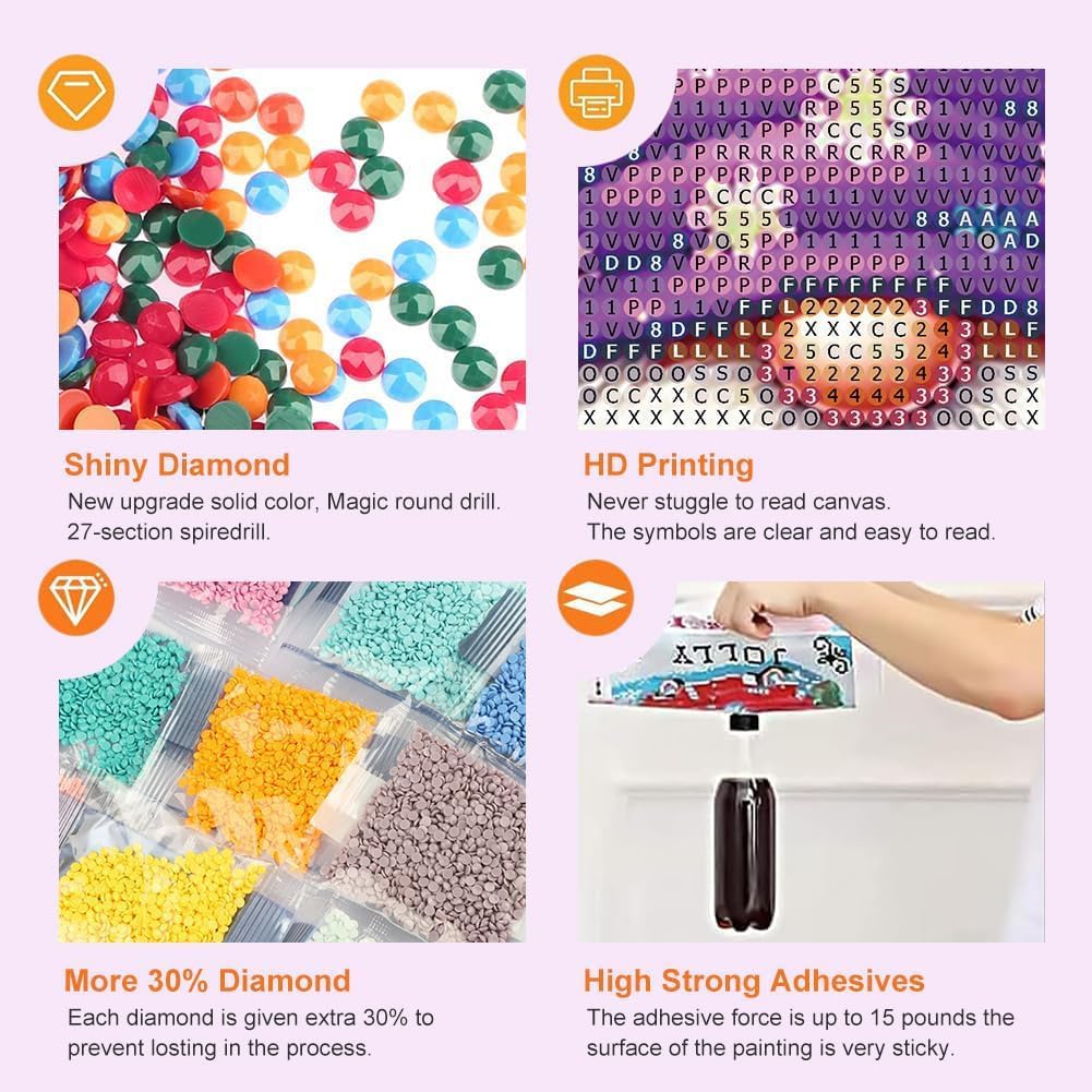 Beach Love Diamond Painting Kits for Adults, 5D Sea Stone Diamond Art Kits for Beginners