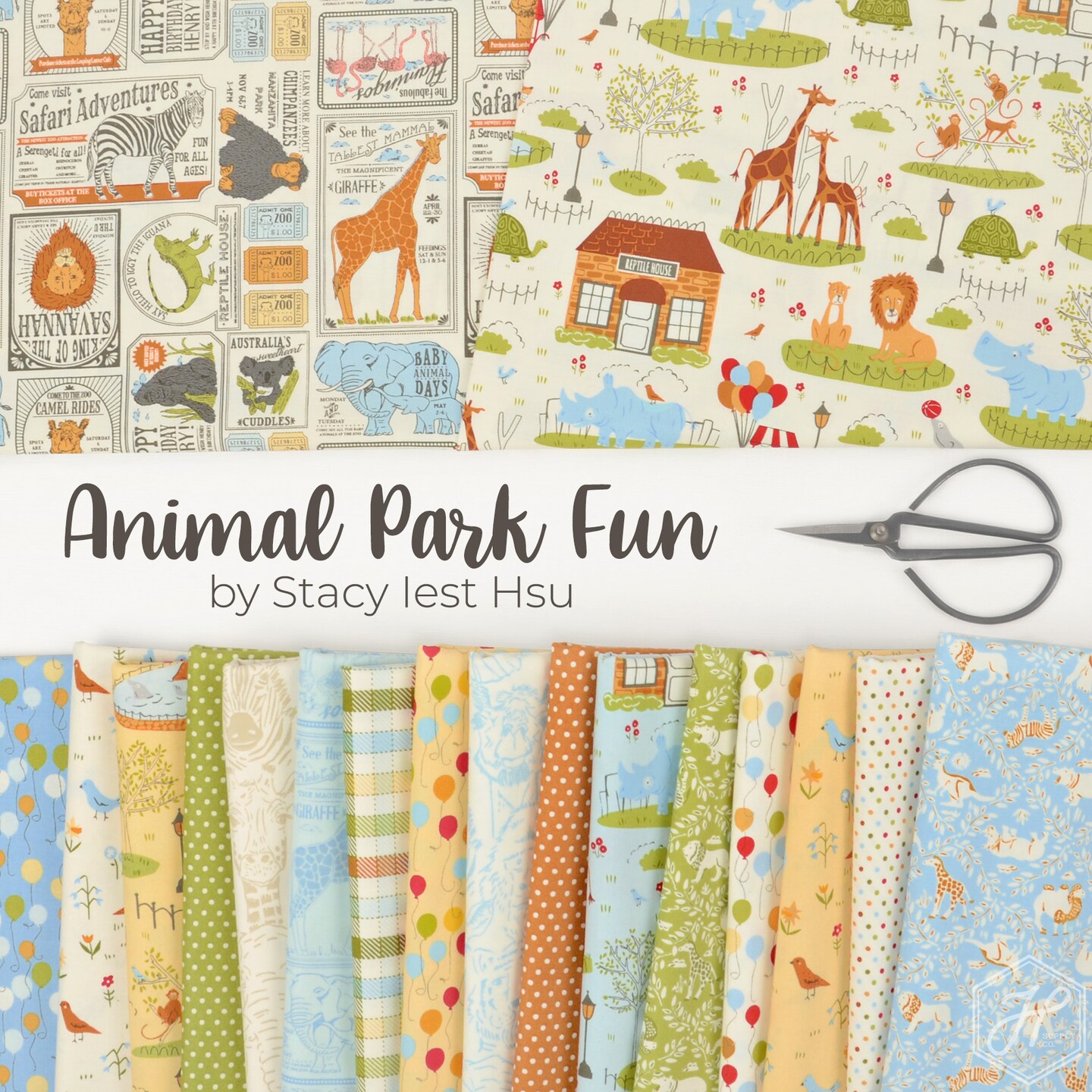 Vintage Zoo in Multi (20965 11) | Animal Park Fun | Stacy Iest Hsu | Moda