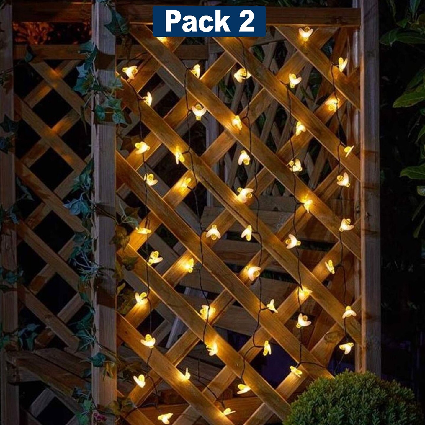 30 LED Bee Solar String Lights with Multiple Light Modes