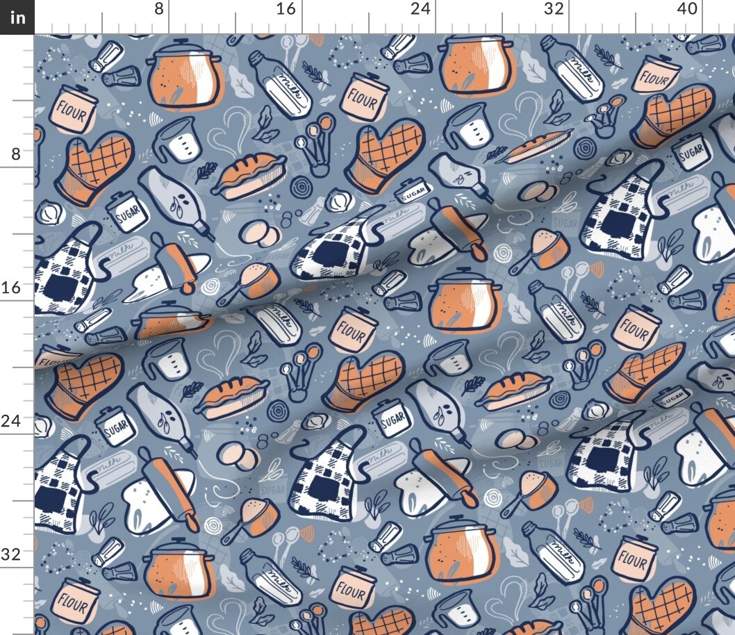 Various Fabrics by the Yard or Fat Quarter Cooking Food Kitchen Cook Chef Baking Custom Printed Fabric by Spoonflower