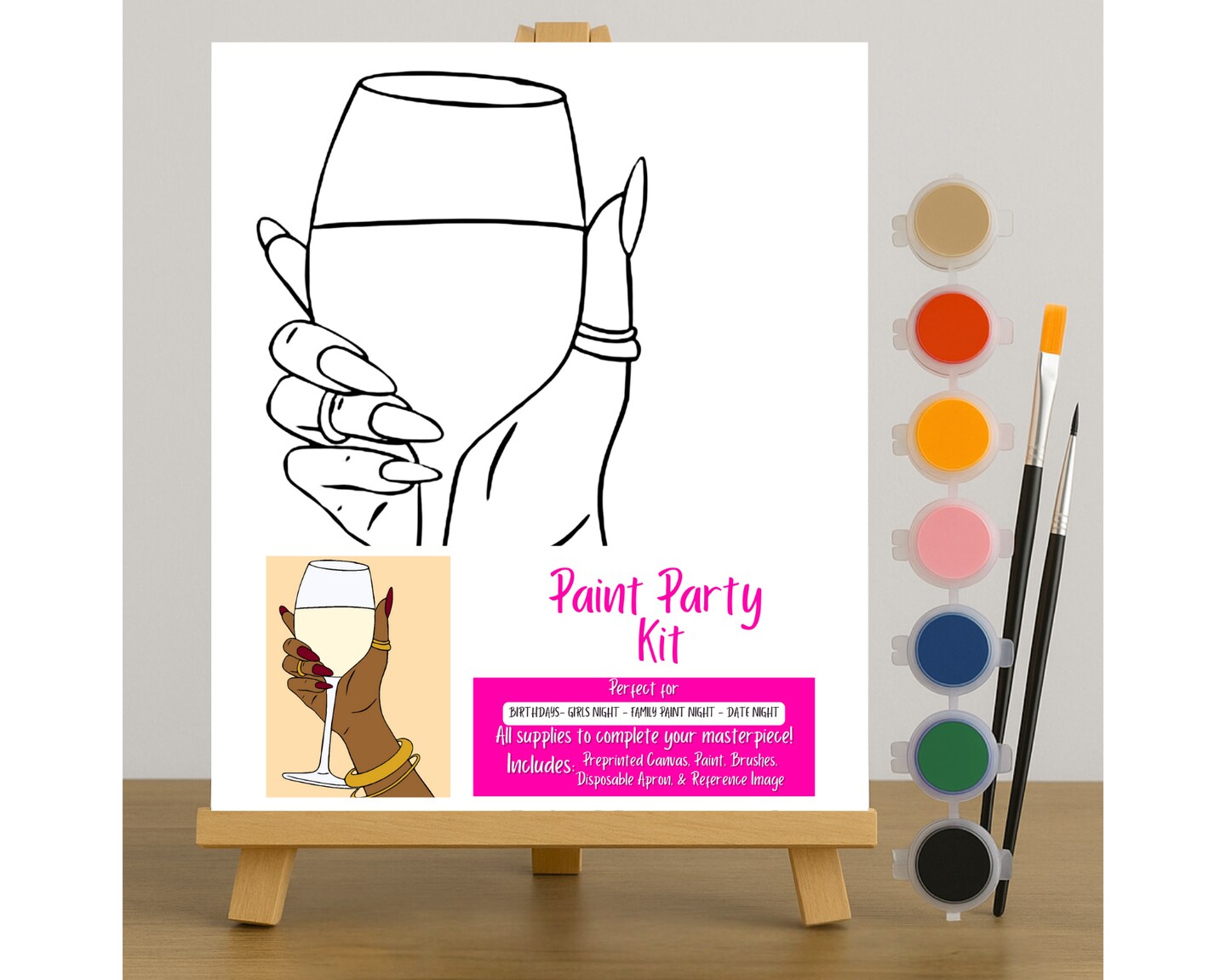 FREE Printable Art Party Invitation Template, image size:1080x864