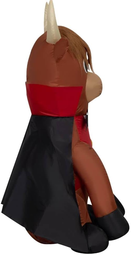 3.5&#x27; Gemmy Airblown Inflatable Halloween Highland Cow as Vampire Yard Decoration 554026