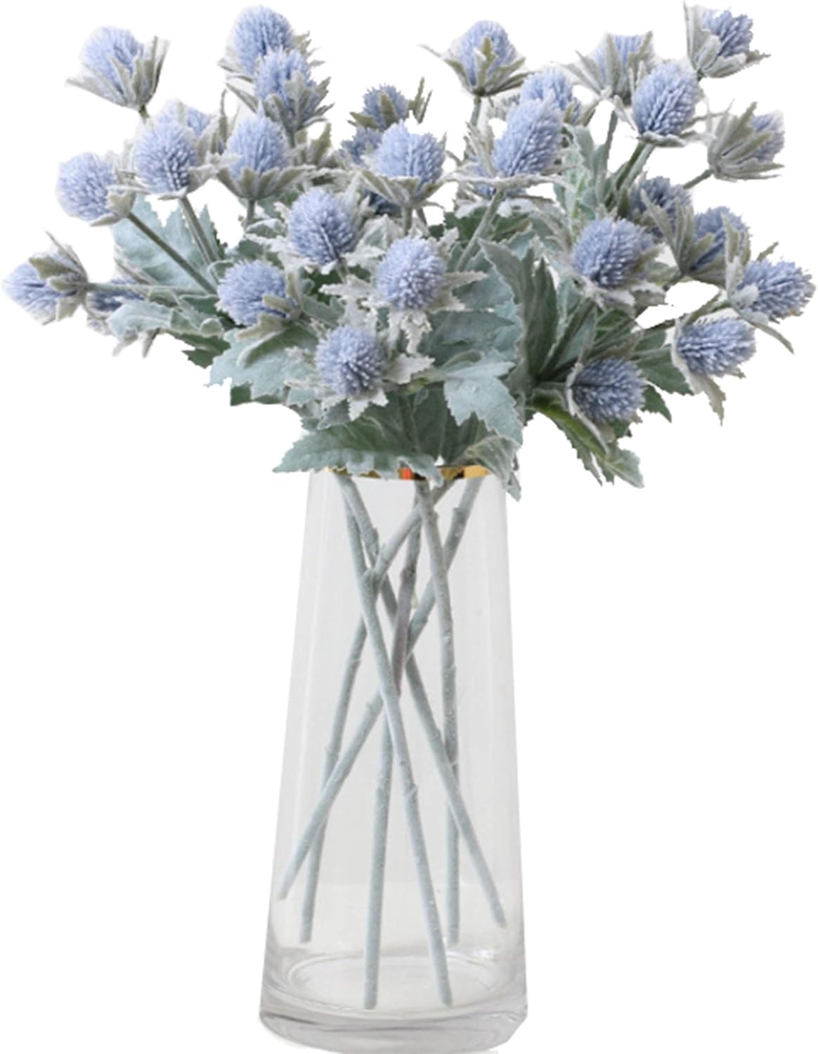 3-Pack Artificial Thistle Flowers – Blue Faux Plants for Wedding & Home Decor