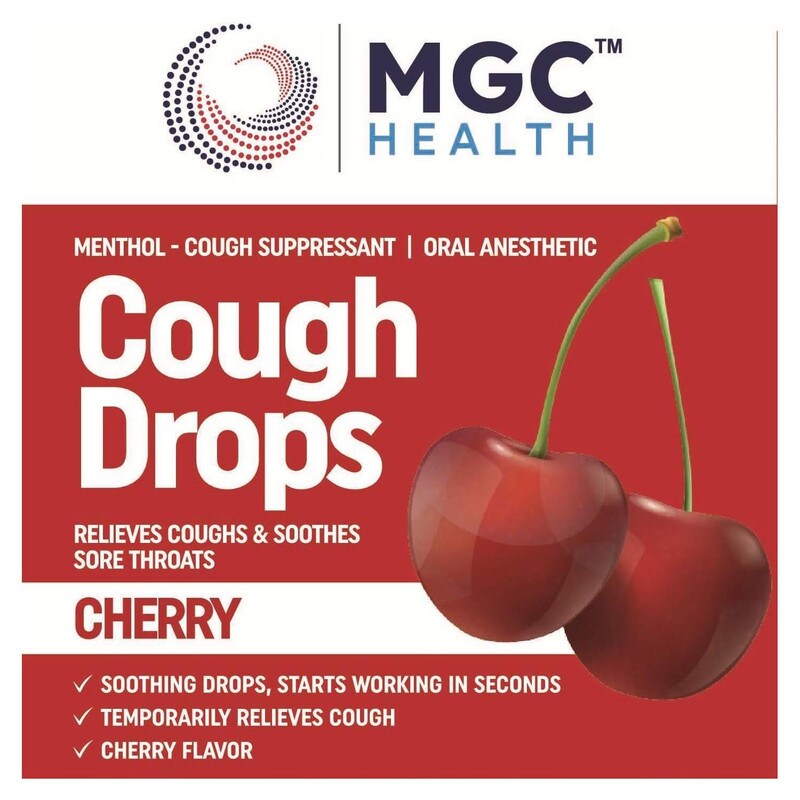 Cherry Cough Drops 30ct MGC Health Lozenges
