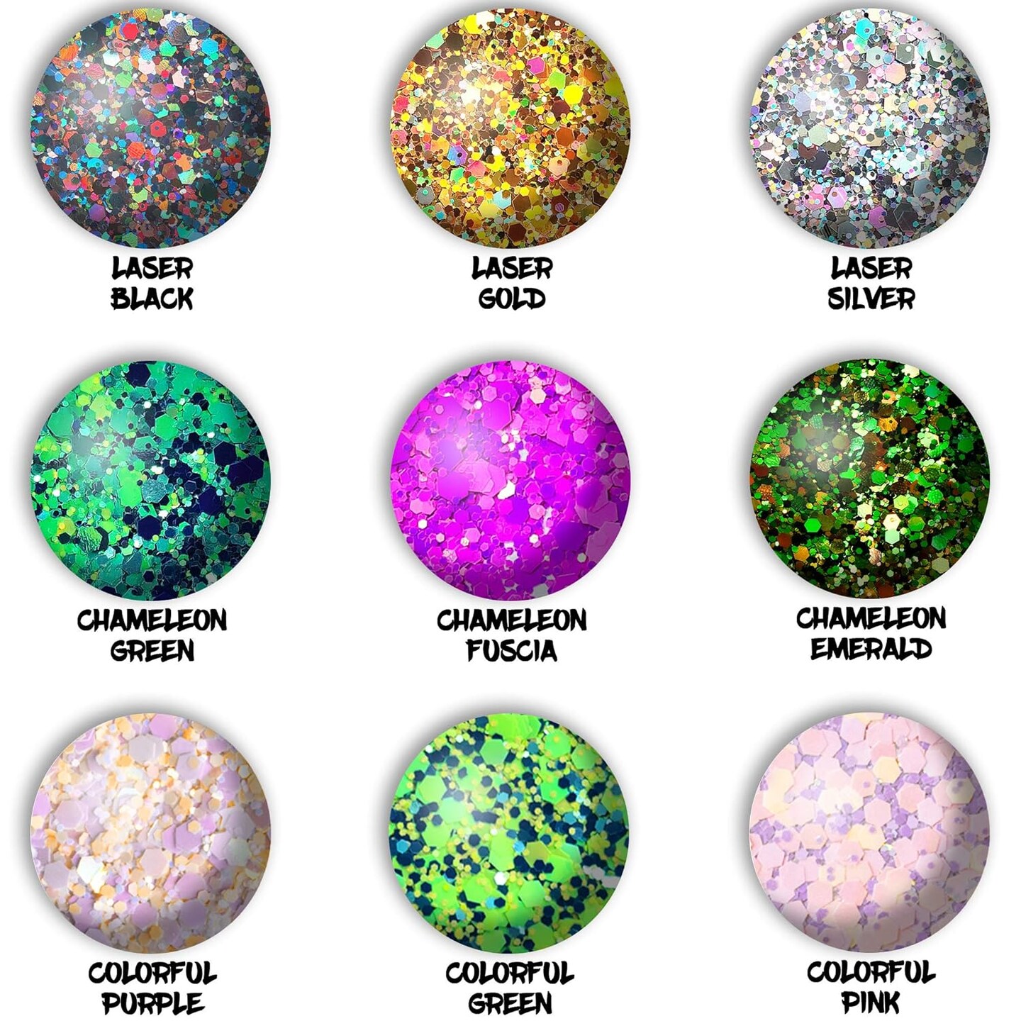 9 Colors 105g Holographic Iridescent Body Glitter Sequins