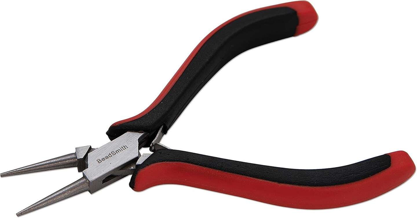 The Beadsmith Round Nose Pliers – Fine Tips – 5 inches (127mm) – Ergonomic Handle with Double Leaf Springs – Jewelry Making Tool for Creating Bracelets, Earrings and Necklaces