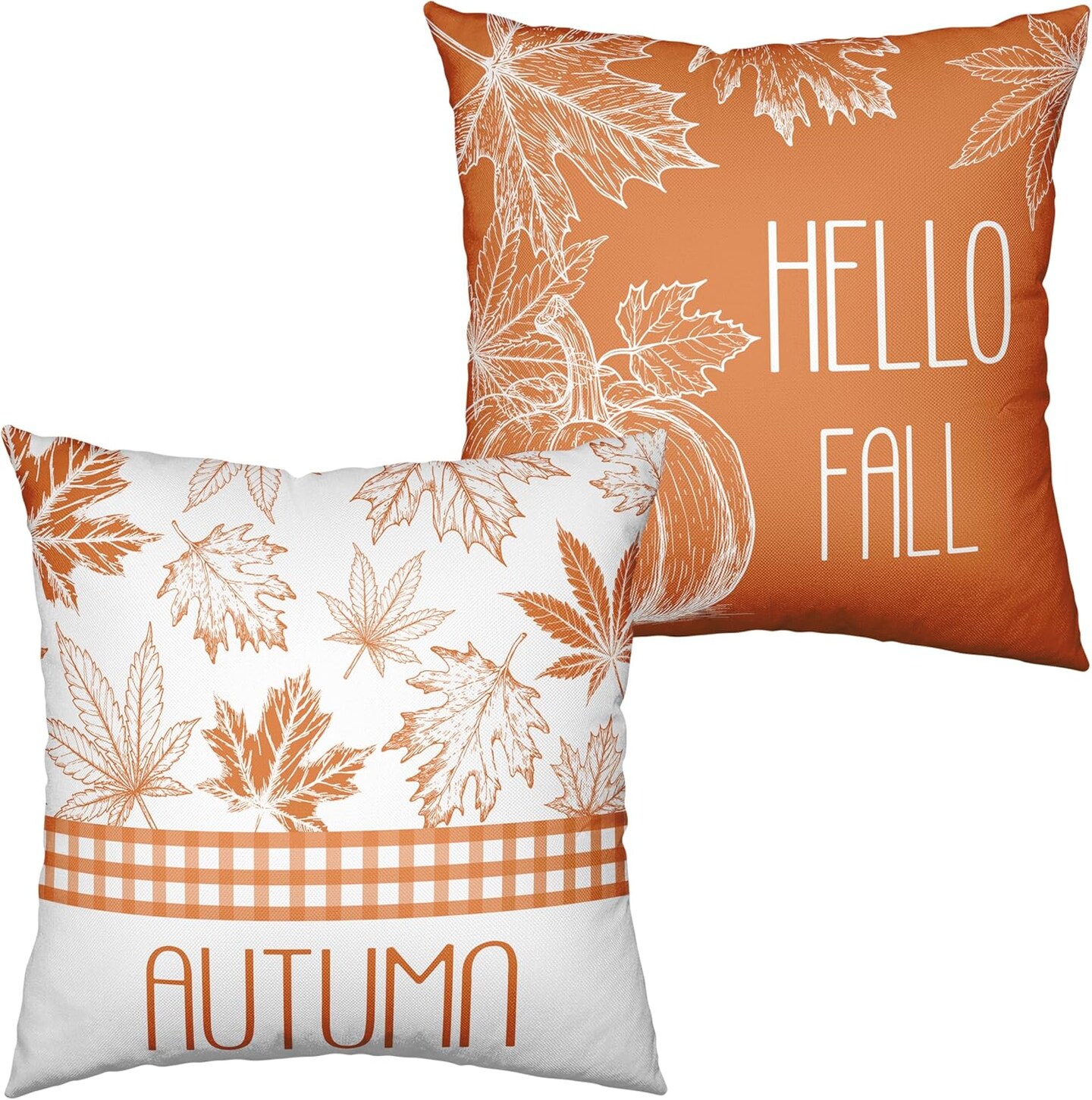 Pillow Covers Burnt Orange Maple Leaves Pumpkin Throw Pillow Covers