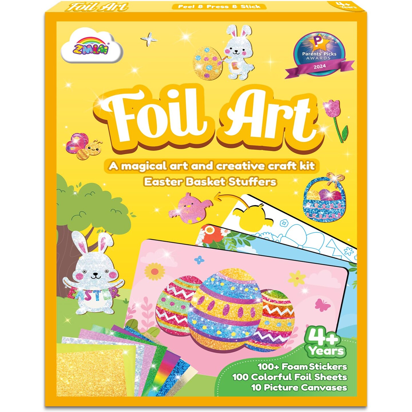 Foil Art Kit for Kids - Easter Crafts for Kids 4-8 8-12 Gifts, Fun Mess Free Activity, Easter Basket Stuffers, Girls Boys Arts and Crafts Games Toys (Easter)