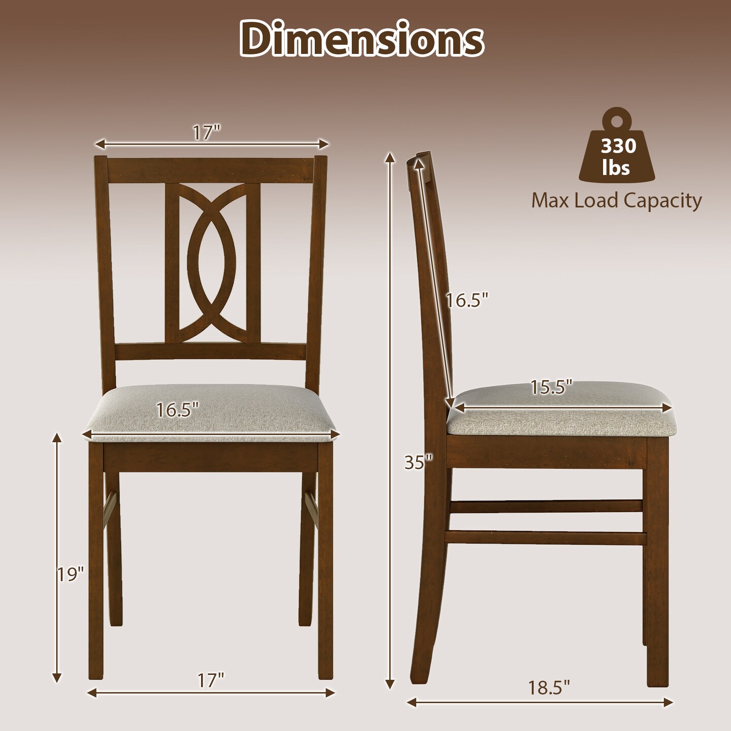 Walnut 4-Pack Upholstered Dining Chairs Contemporary Metal Legs