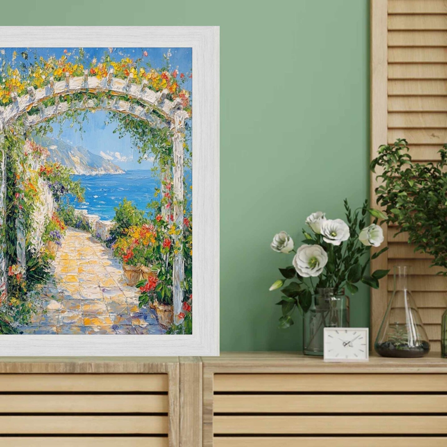 Modern White Wash Wood Grain Picture Frame 14x18 frame