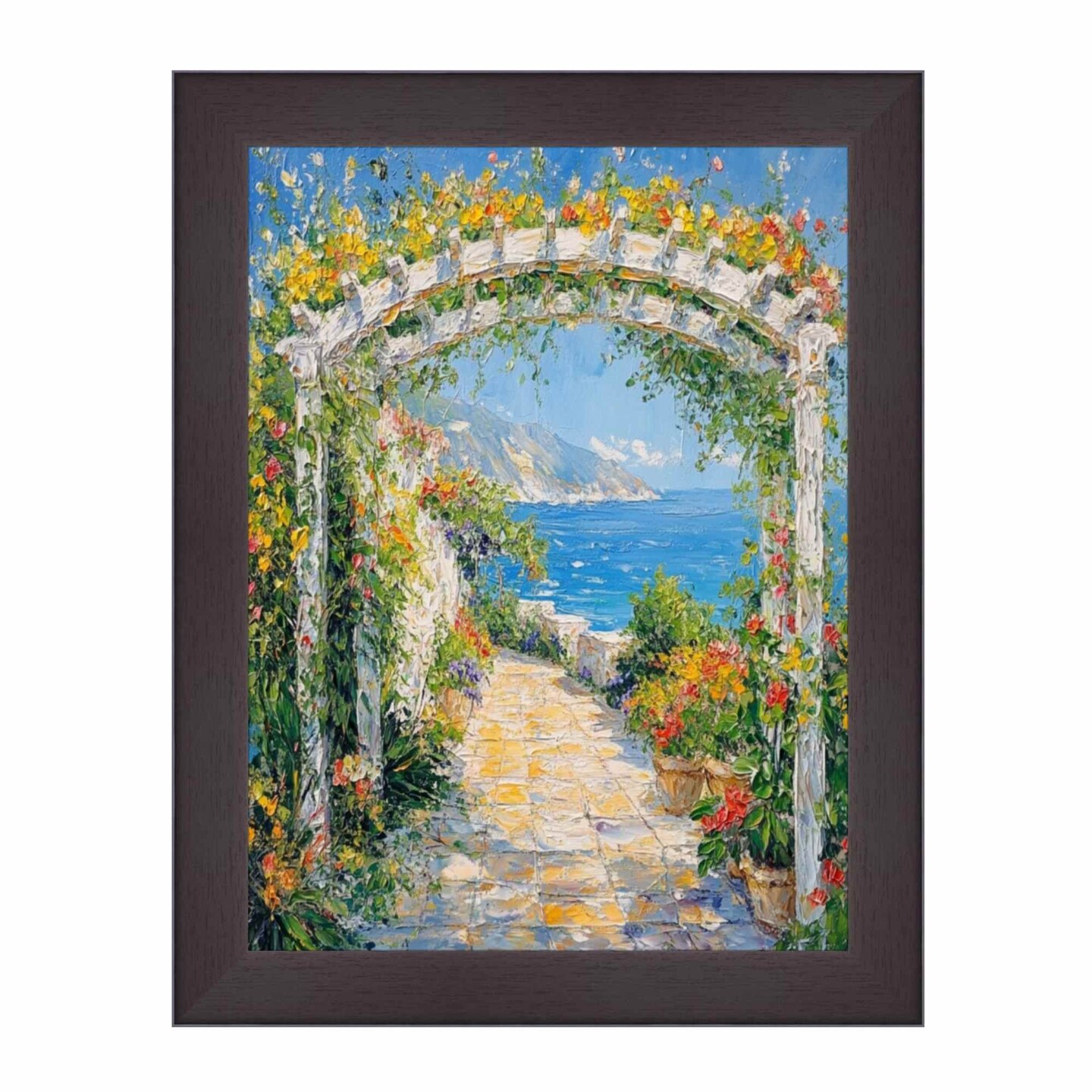 Flat Coffee Bean Wood Grain Picture Frame 24x24 frame