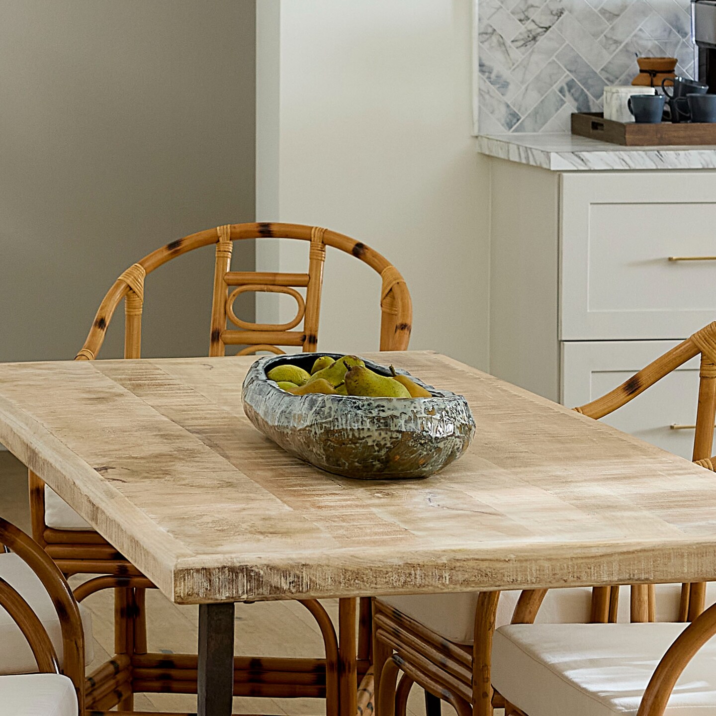 Jamie Young Company Glaze Finished Oval Ceramic Bowl - 23.5" - Gray and Blue