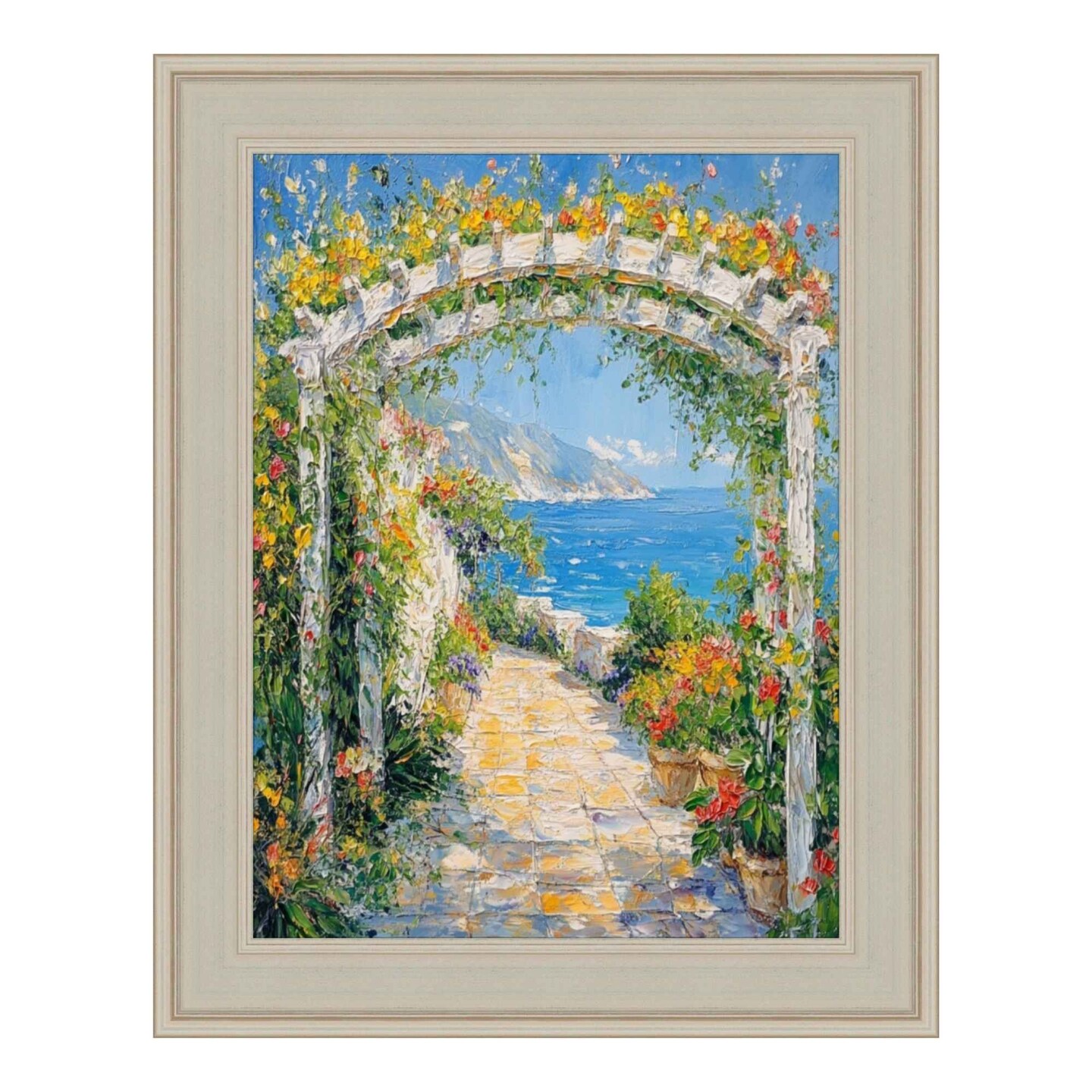 Contemporary Silver Leaf Picture Frame 27x40 frame