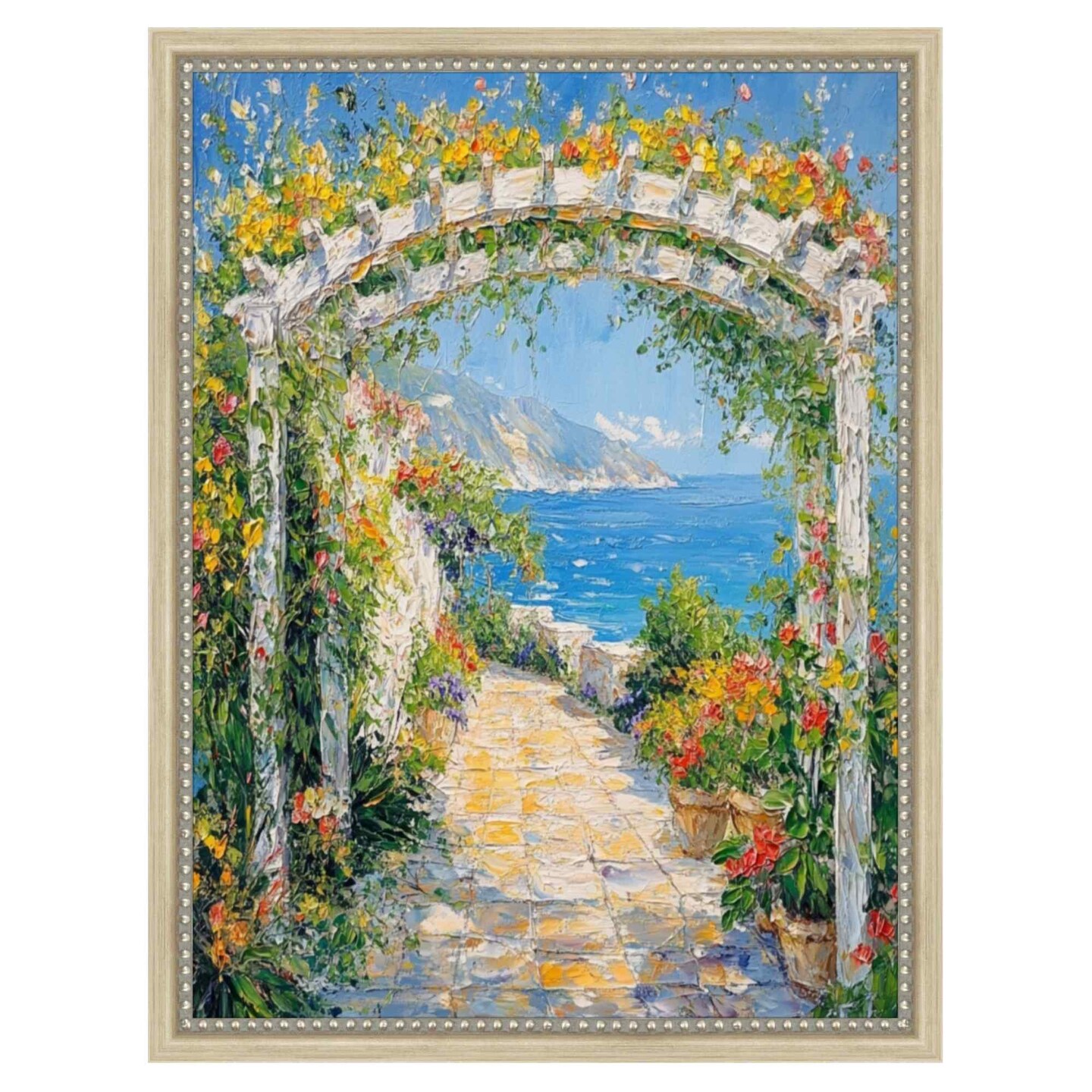 Narrow Beaded Silver Scoop Picture Frame 20x20 frame