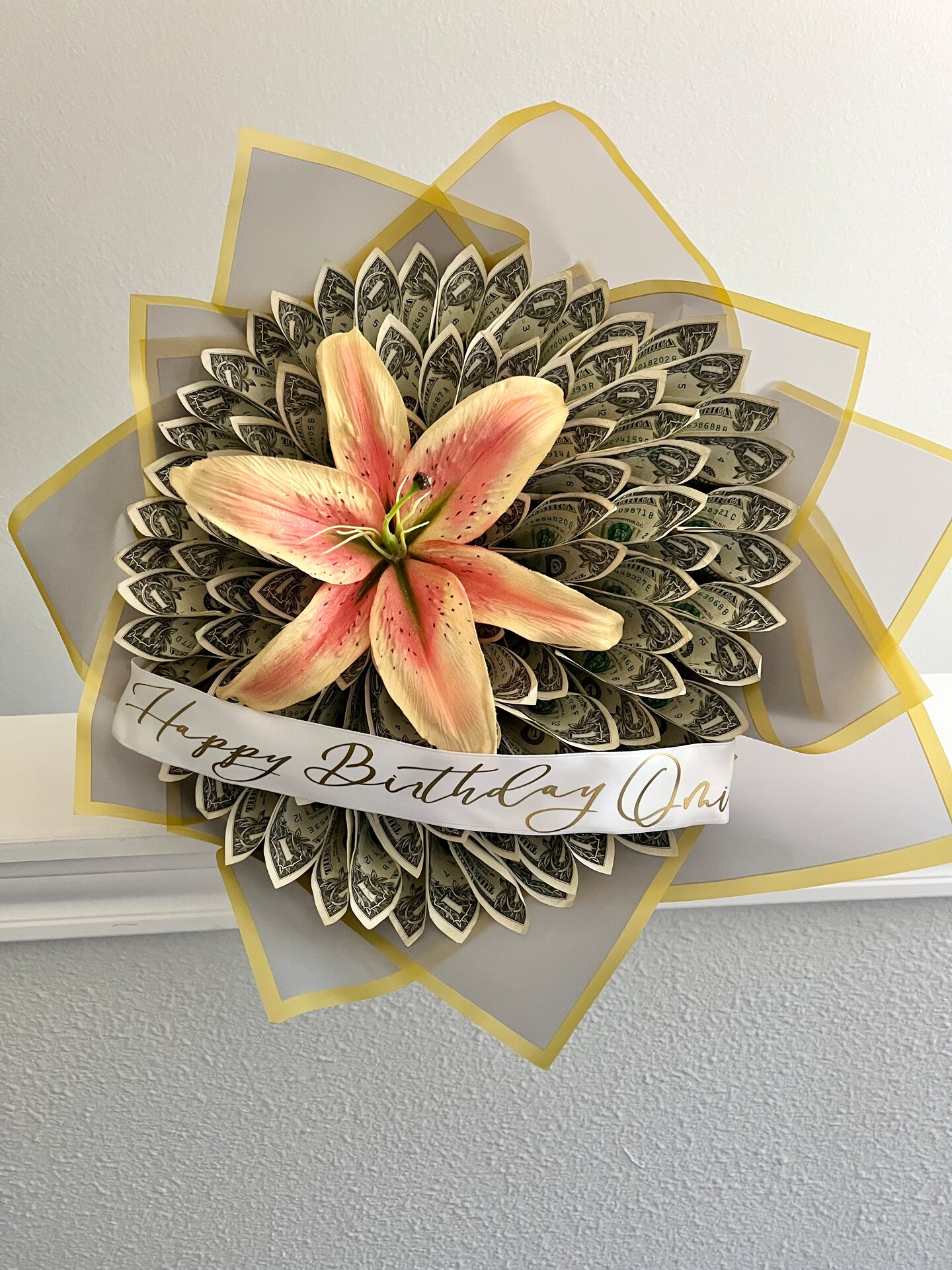 50 Dollar Money Bouquet for Birthdays, Holiday Presents, Graduation, Baby Shower, All Occasions