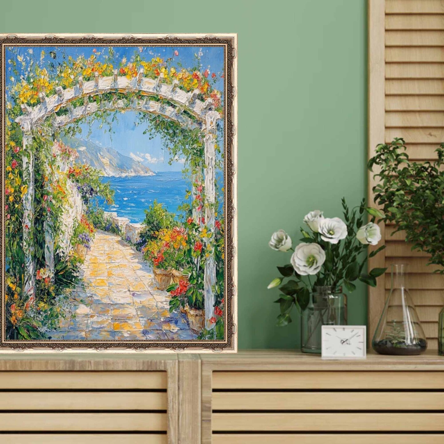 Slim Silver Leaf Bead Design Picture Frame 20x28 frame