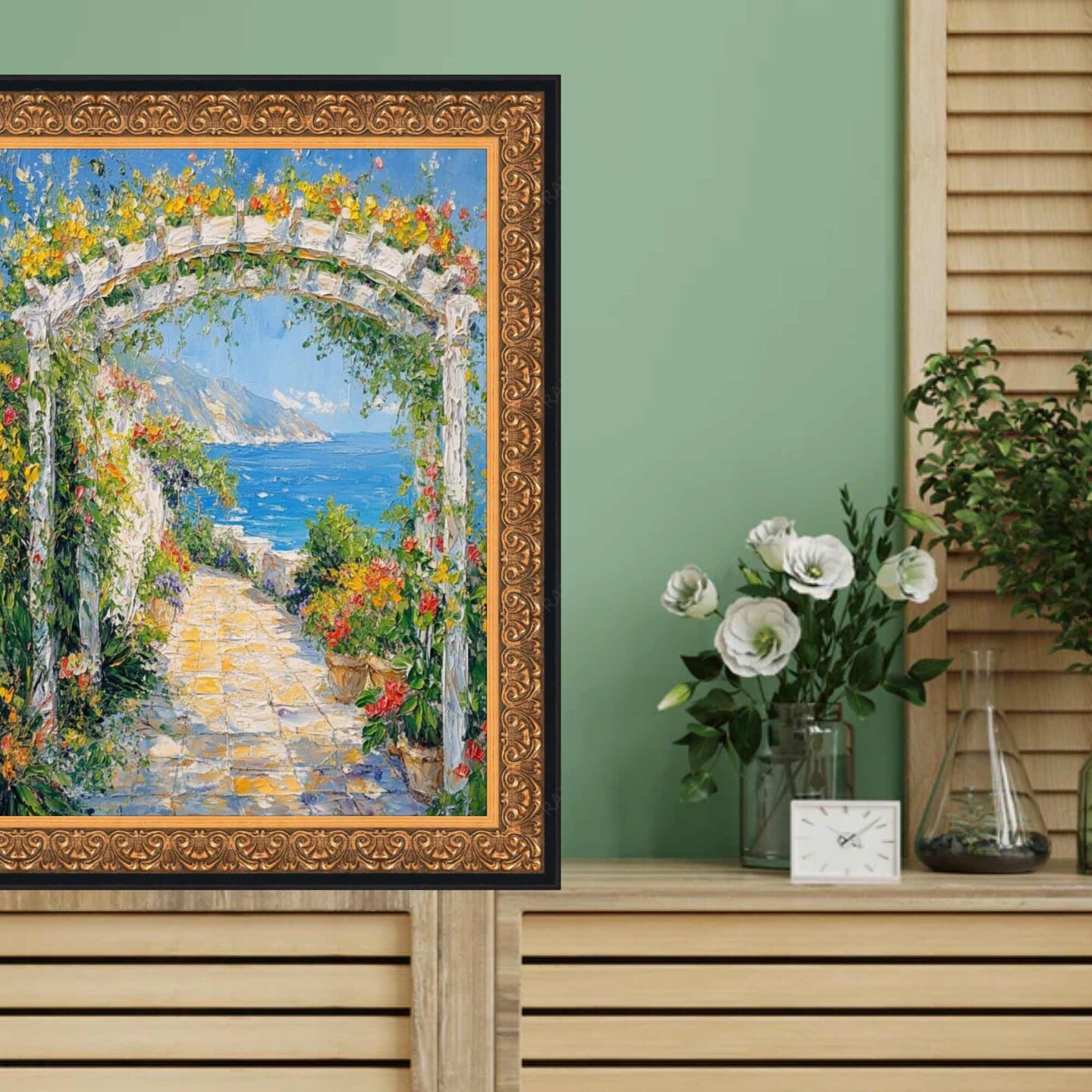 Antique Floral Gold With Black Lip Picture Frame 18x24 frame