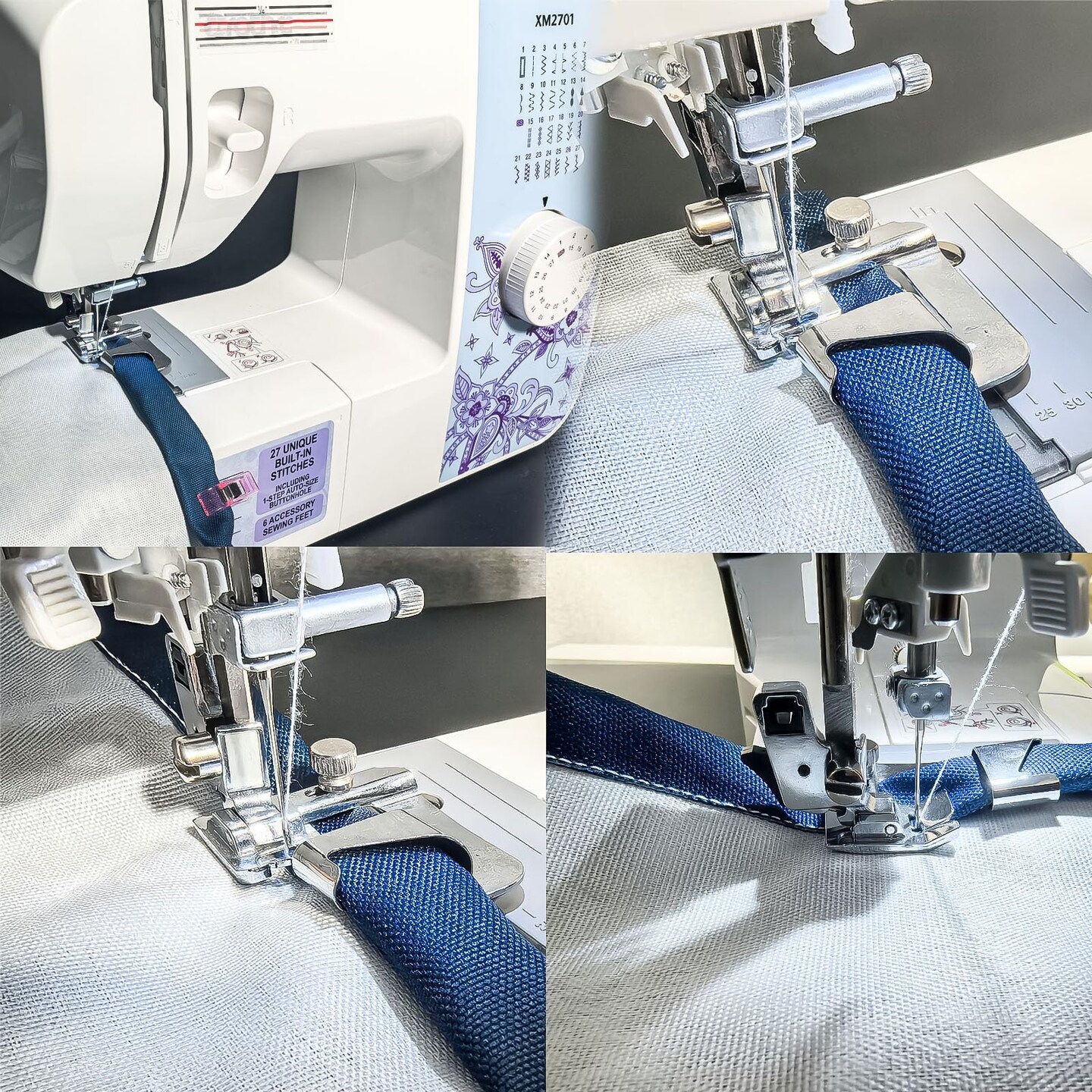 3 Sizes Wide Rolled Hem Pressure Foot Presser Feet Hemmer Foot Set 1/2 Inch, 3/4 Inch, 1 Inch for Brother Singer Sewing Machine Supplies